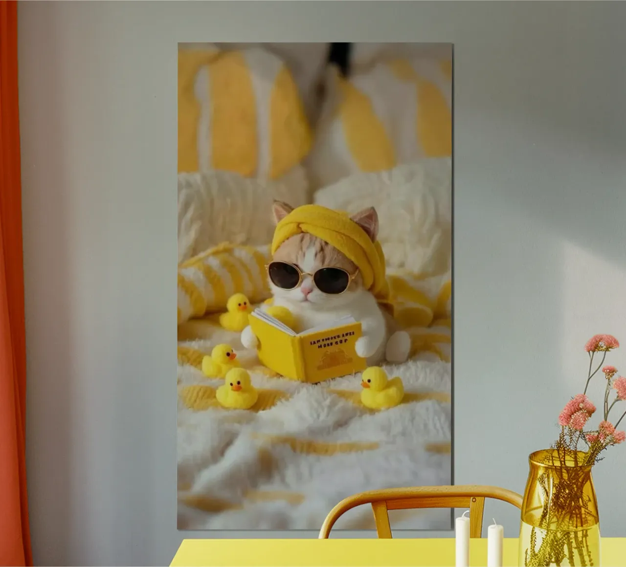 cat chill in bed poster da chaodays
