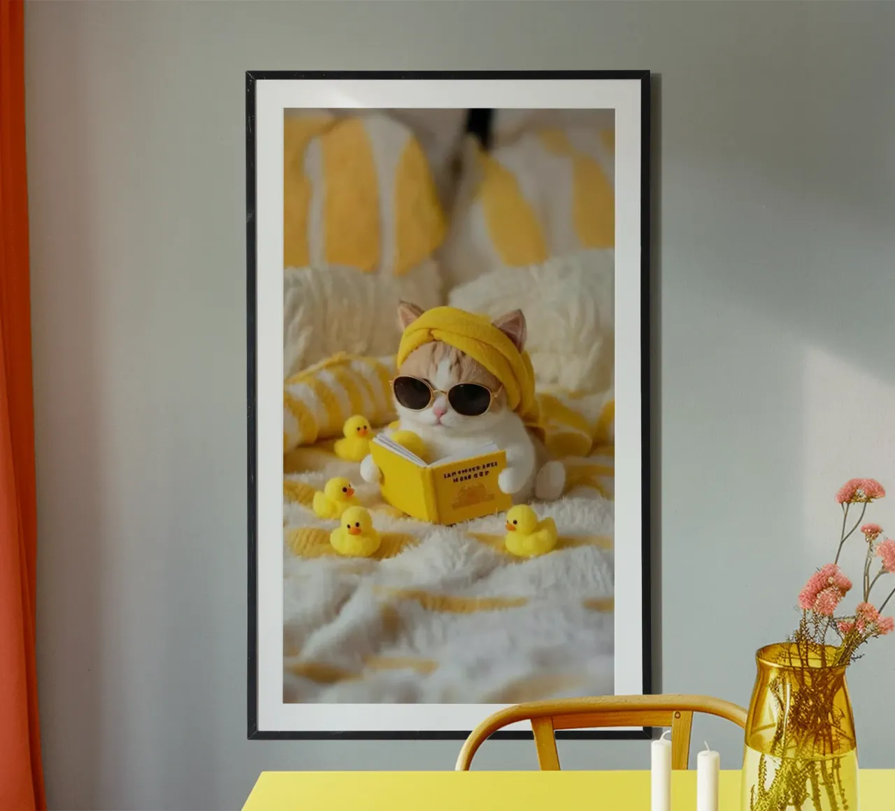 cat chill in bed poster da chaodays