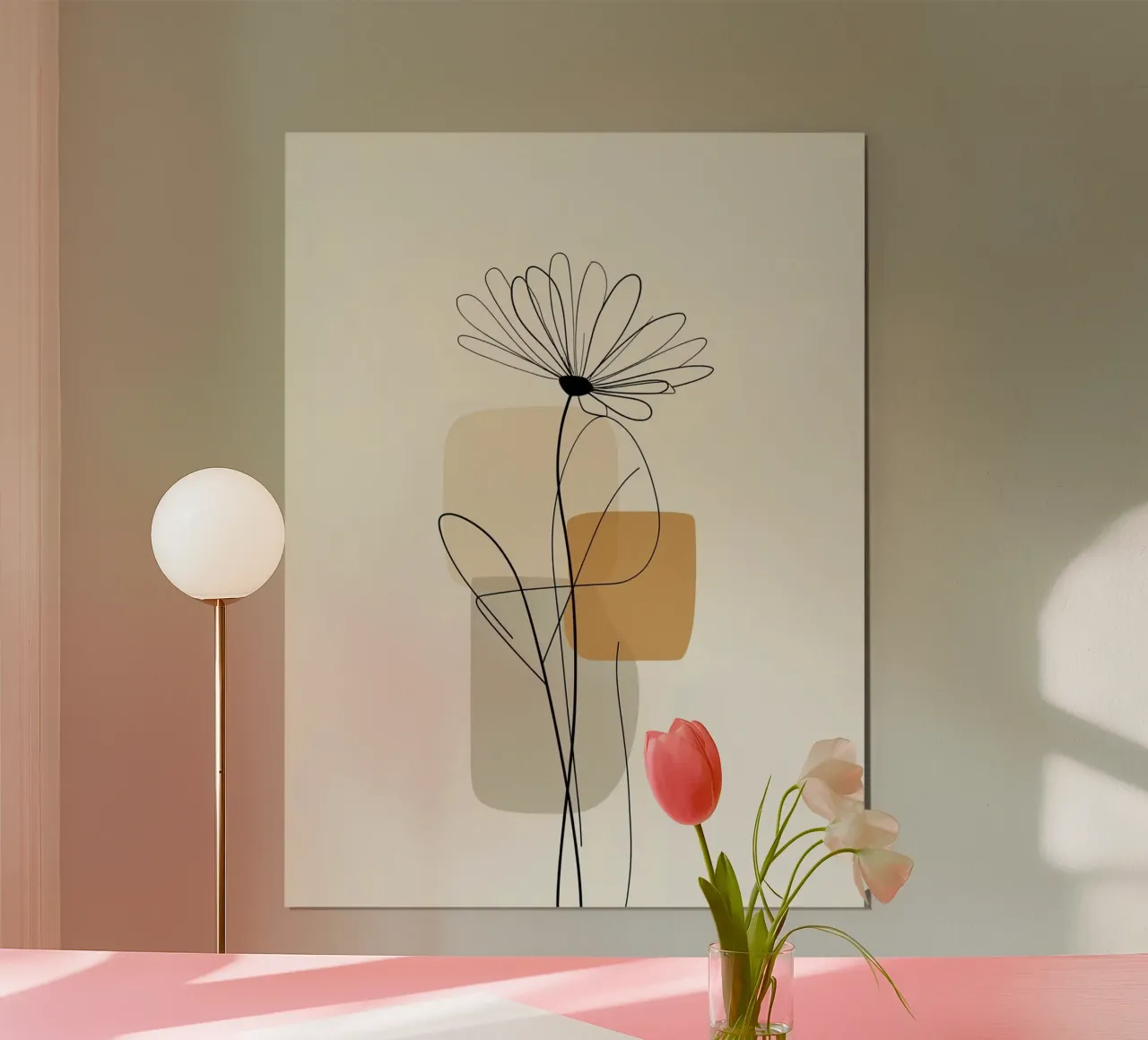 line of soft flower and shape poster con telaio in plastica da throme