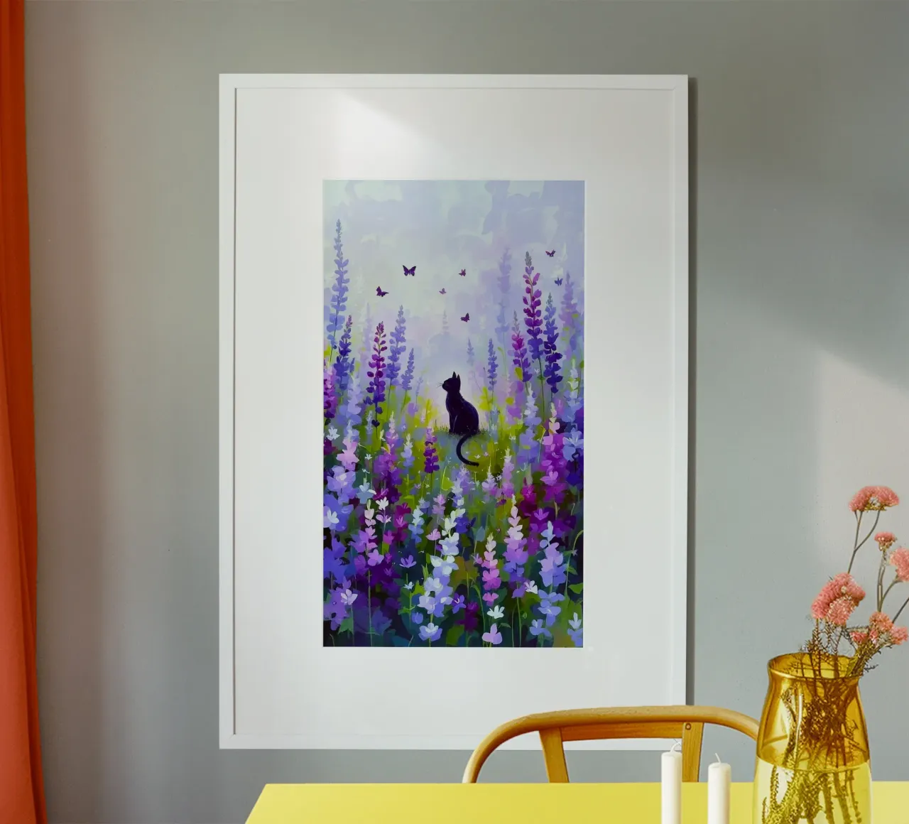 cat in colorful forest poster by chaodays