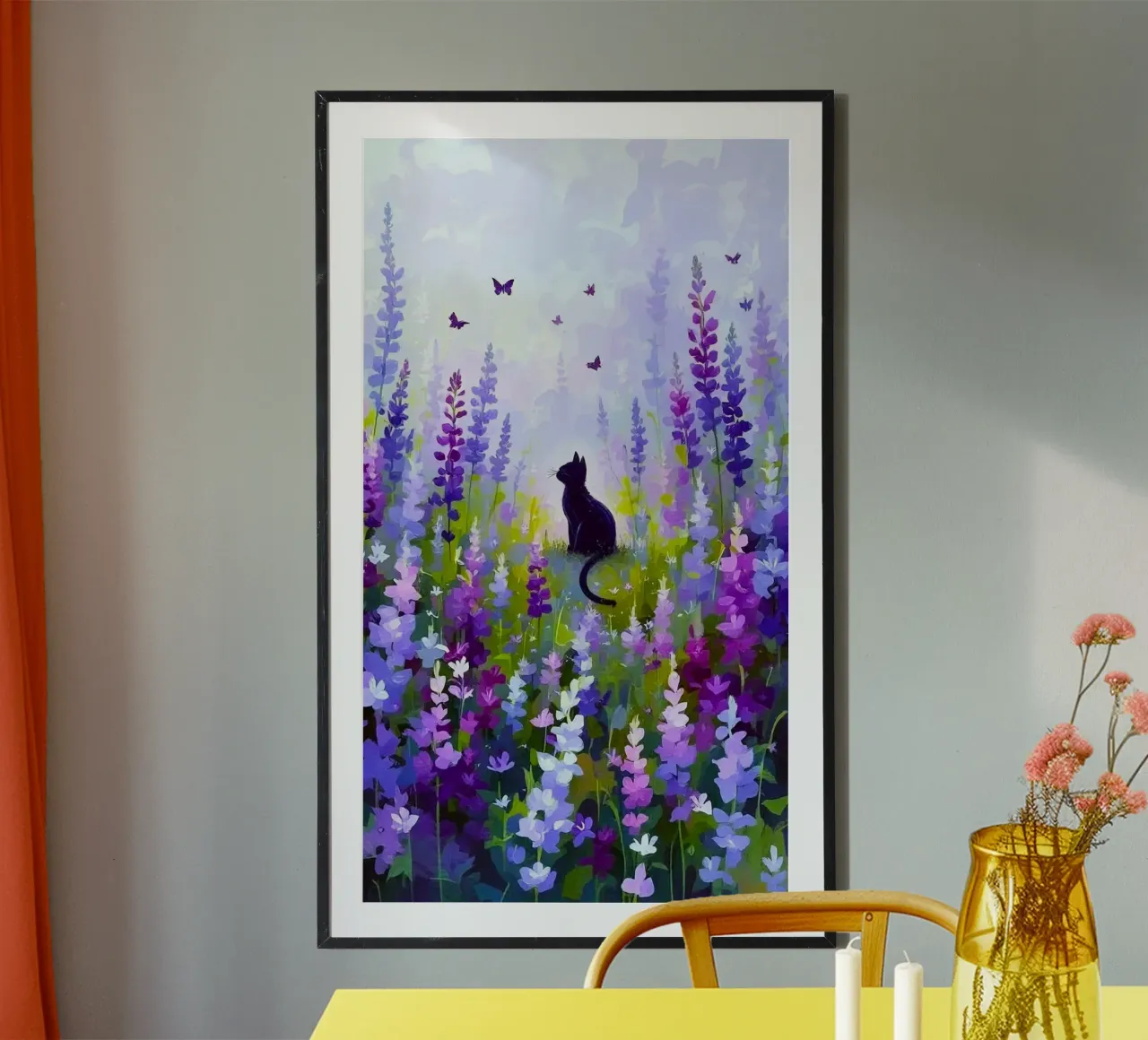 cat in colorful forest poster by chaodays