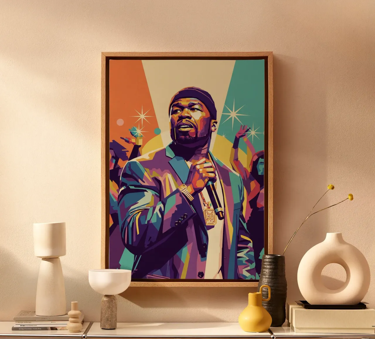 50 Cent- in da club canvas with Floater frame by Hantamrata