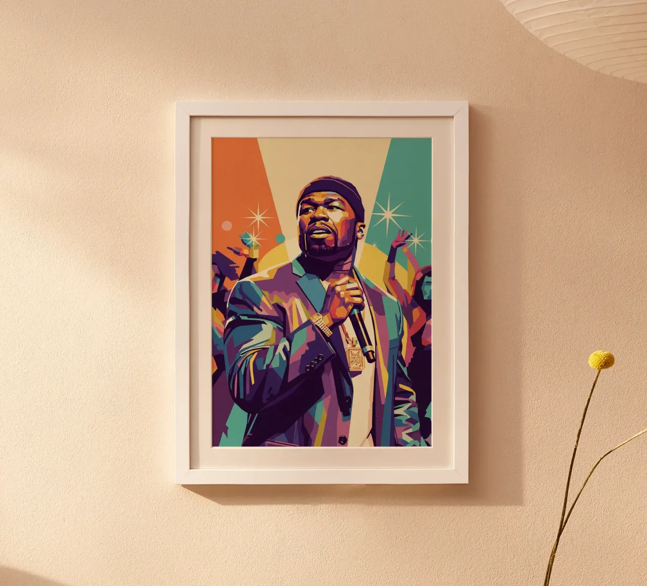 50 Cent- in da club poster con telaio in legno da Hantamrata