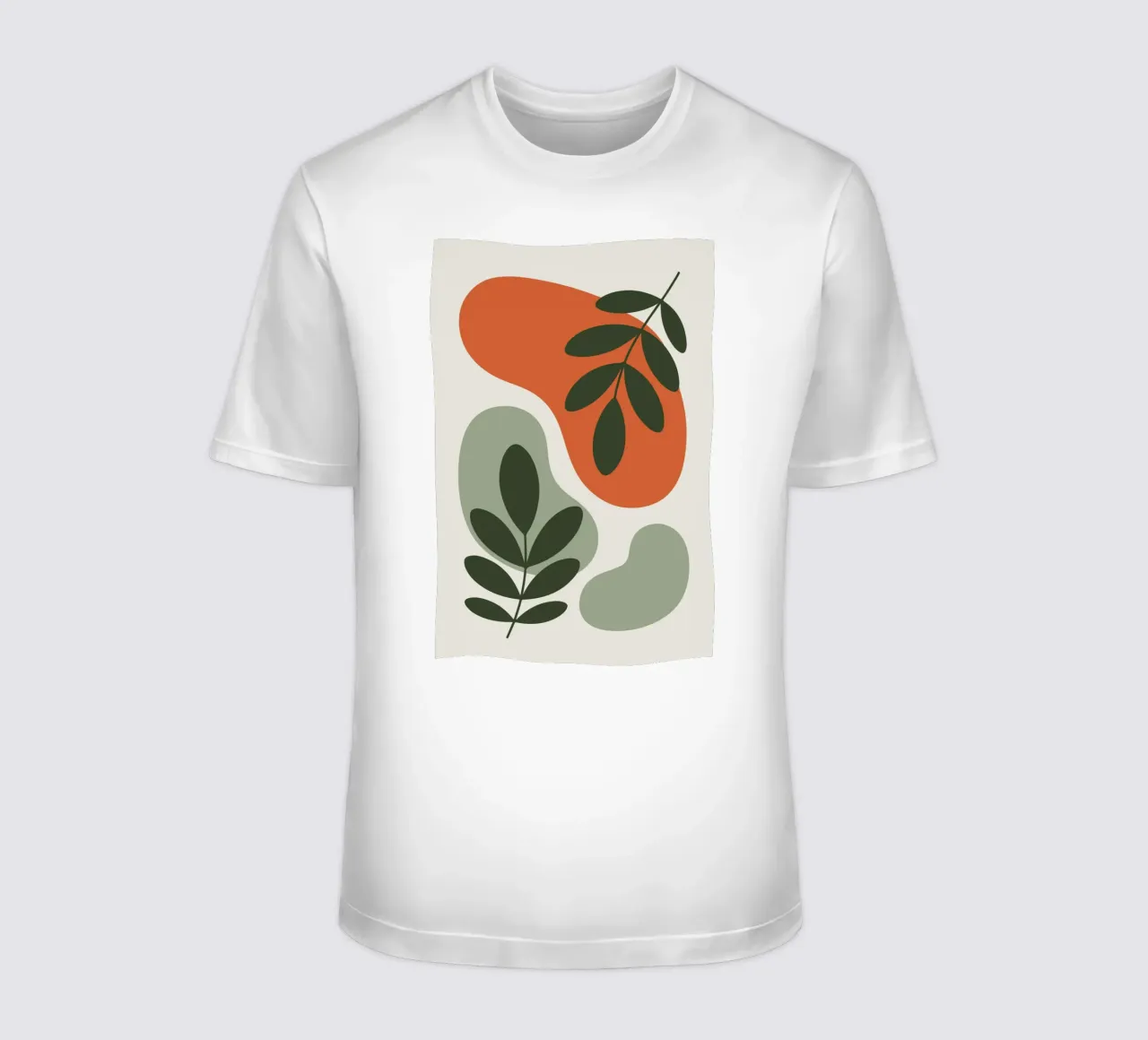 Overlapping Leaves on Organic Blobs t-shirt da LisaArtes