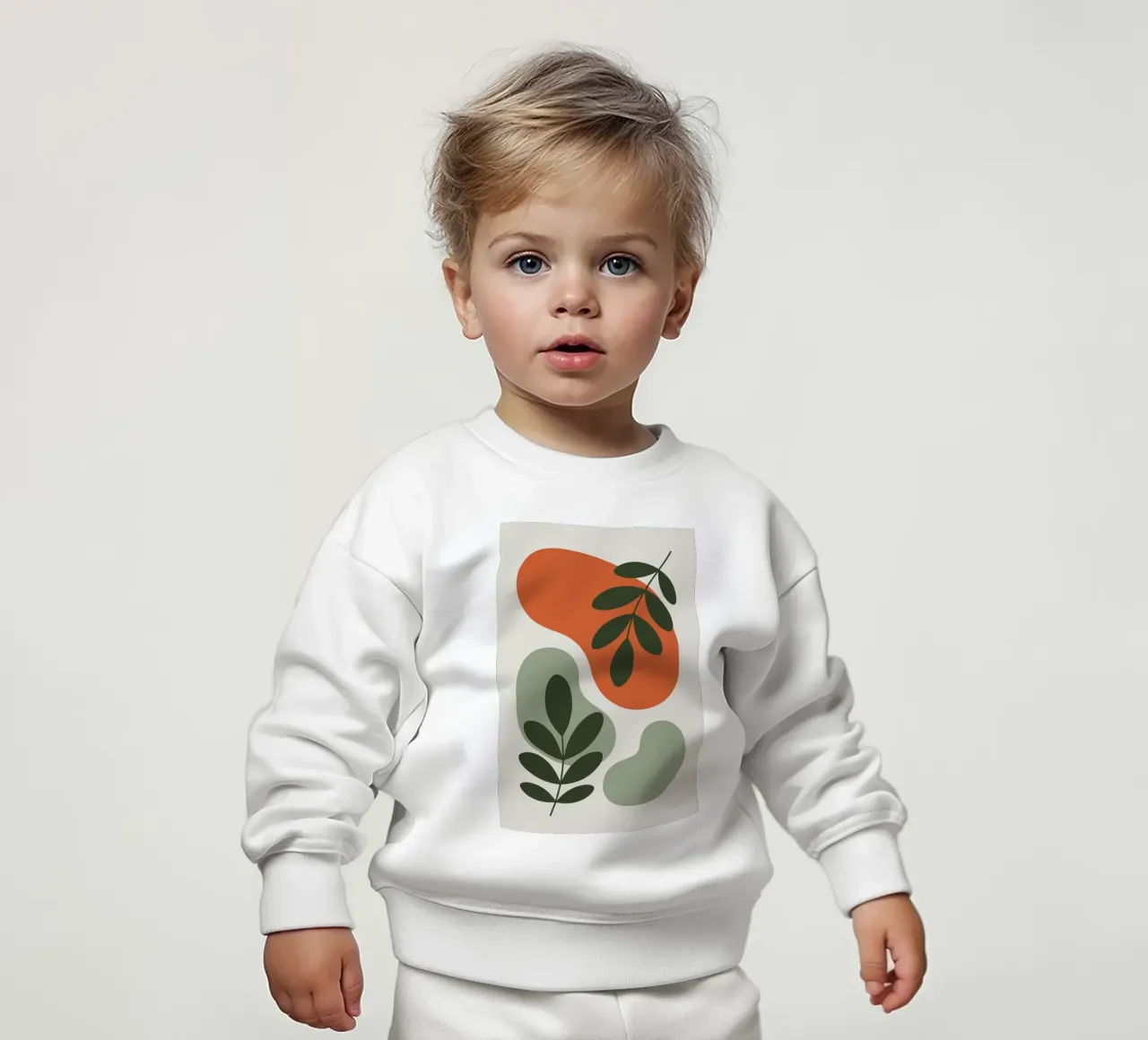 Overlapping Leaves on Organic Blobs sudadera de bebé de LisaArtes