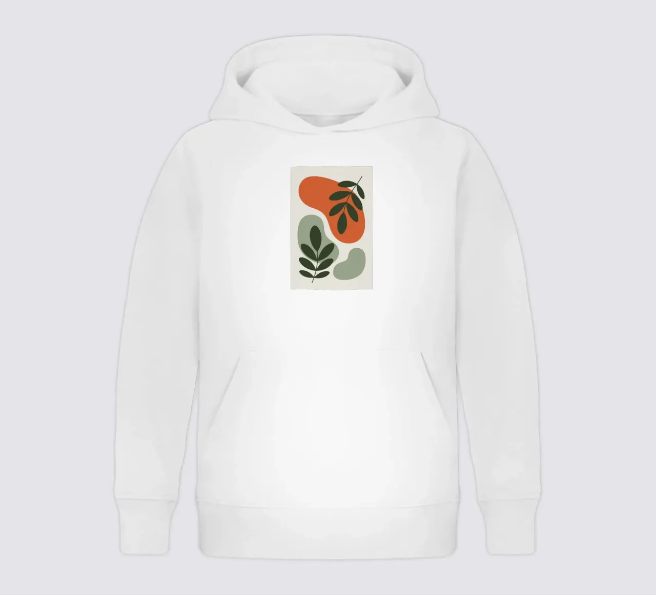 Overlapping Leaves on Organic Blobs felpa bambino con cappuccio da LisaArtes
