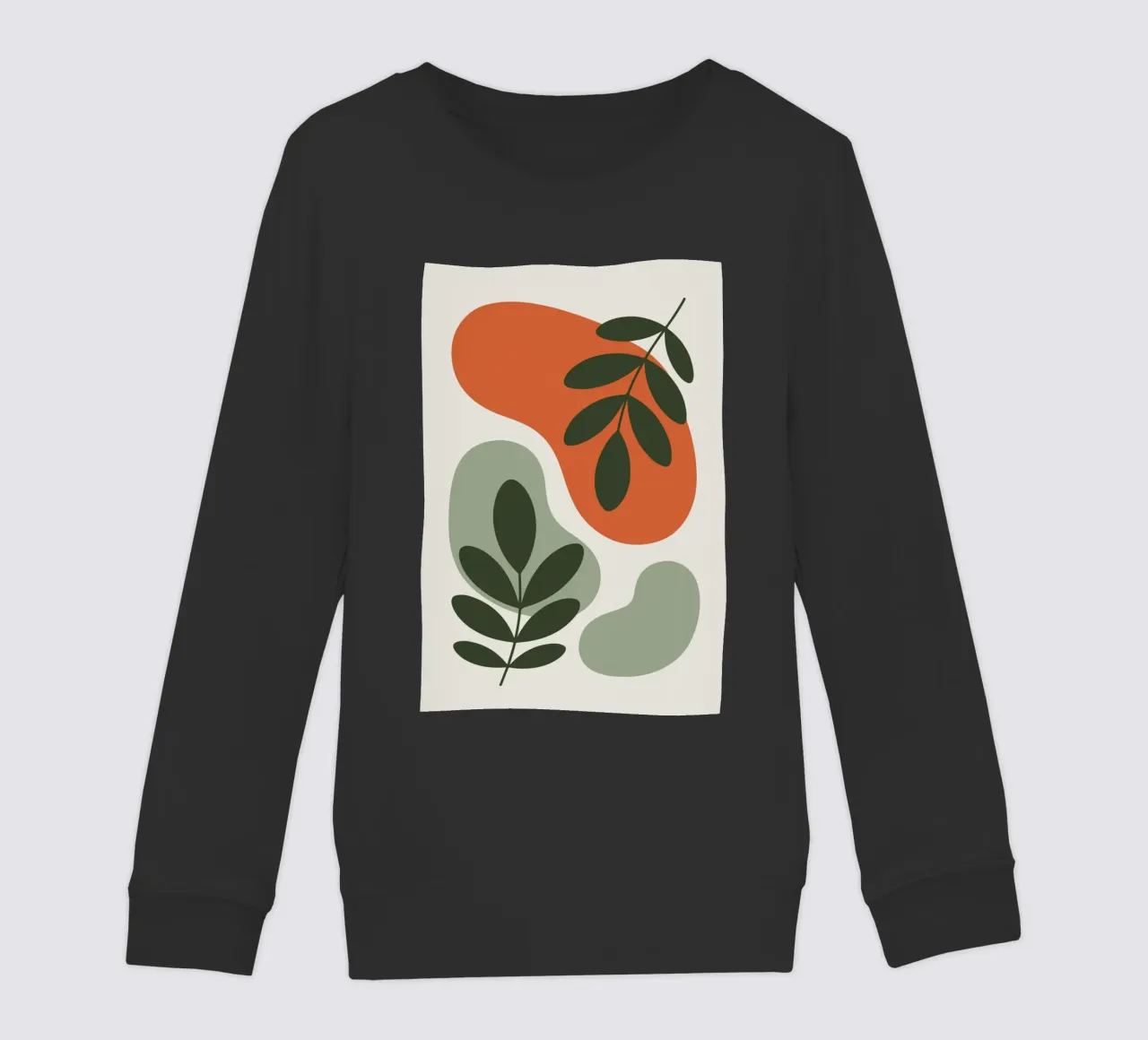 Overlapping Leaves on Organic Blobs felpa bambino da LisaArtes