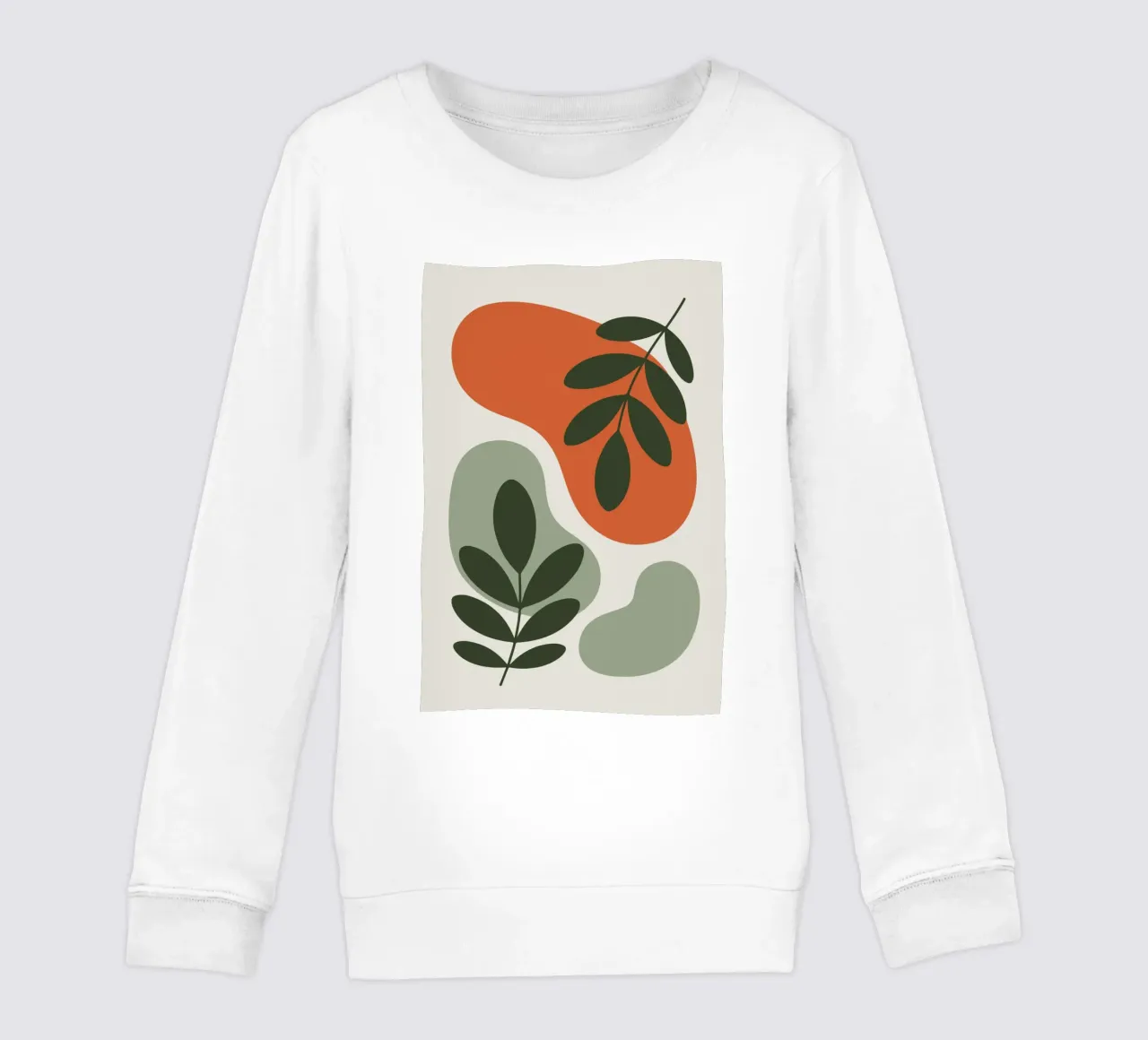 Overlapping Leaves on Organic Blobs felpa bambino da LisaArtes