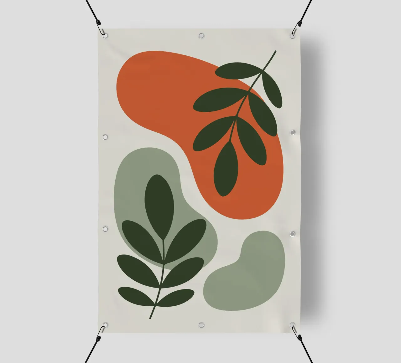 Overlapping Leaves on Organic Blobs telo in pvc da LisaArtes