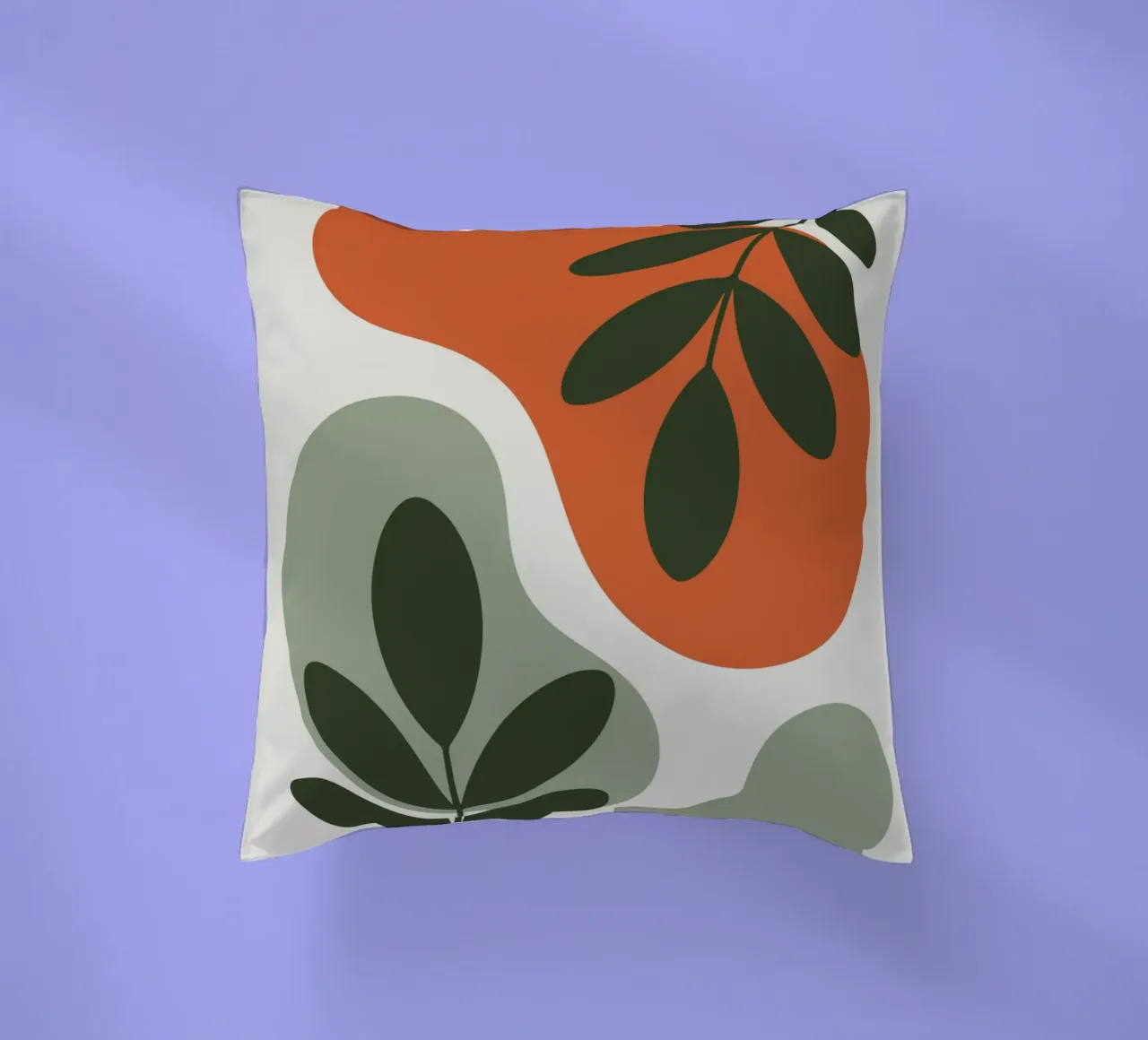 Overlapping Leaves on Organic Blobs cuscino da LisaArtes