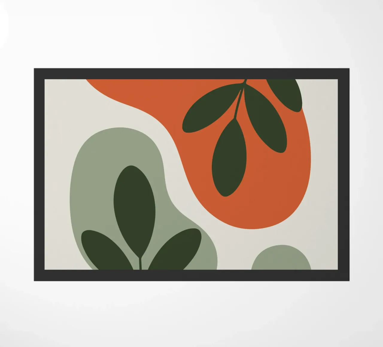 Overlapping Leaves on Organic Blobs felpudo de LisaArtes