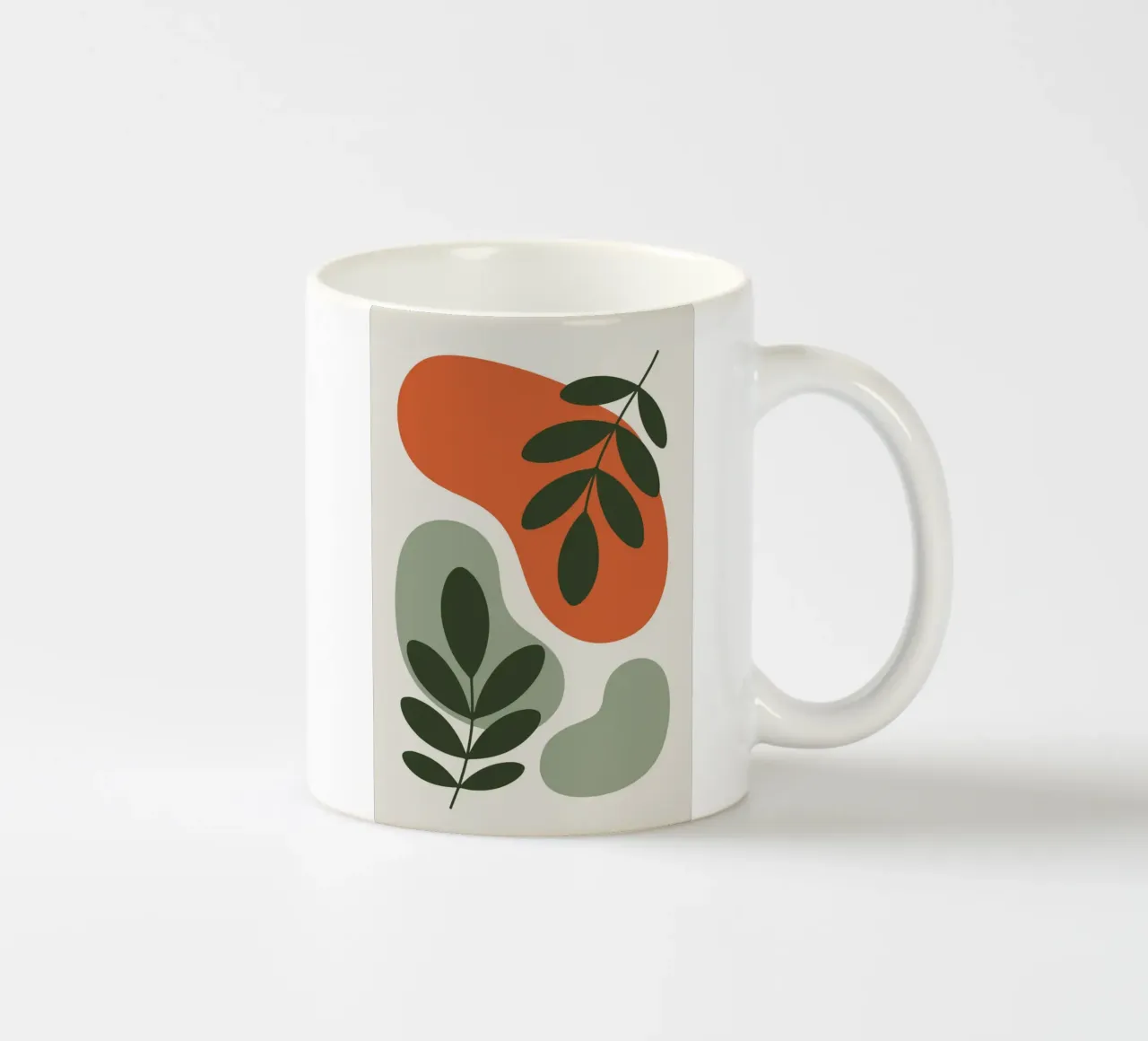 Overlapping Leaves on Organic Blobs tazza in ceramica da LisaArtes