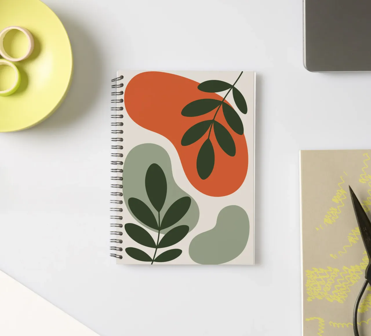 Overlapping Leaves on Organic Blobs diario ad anelli da LisaArtes