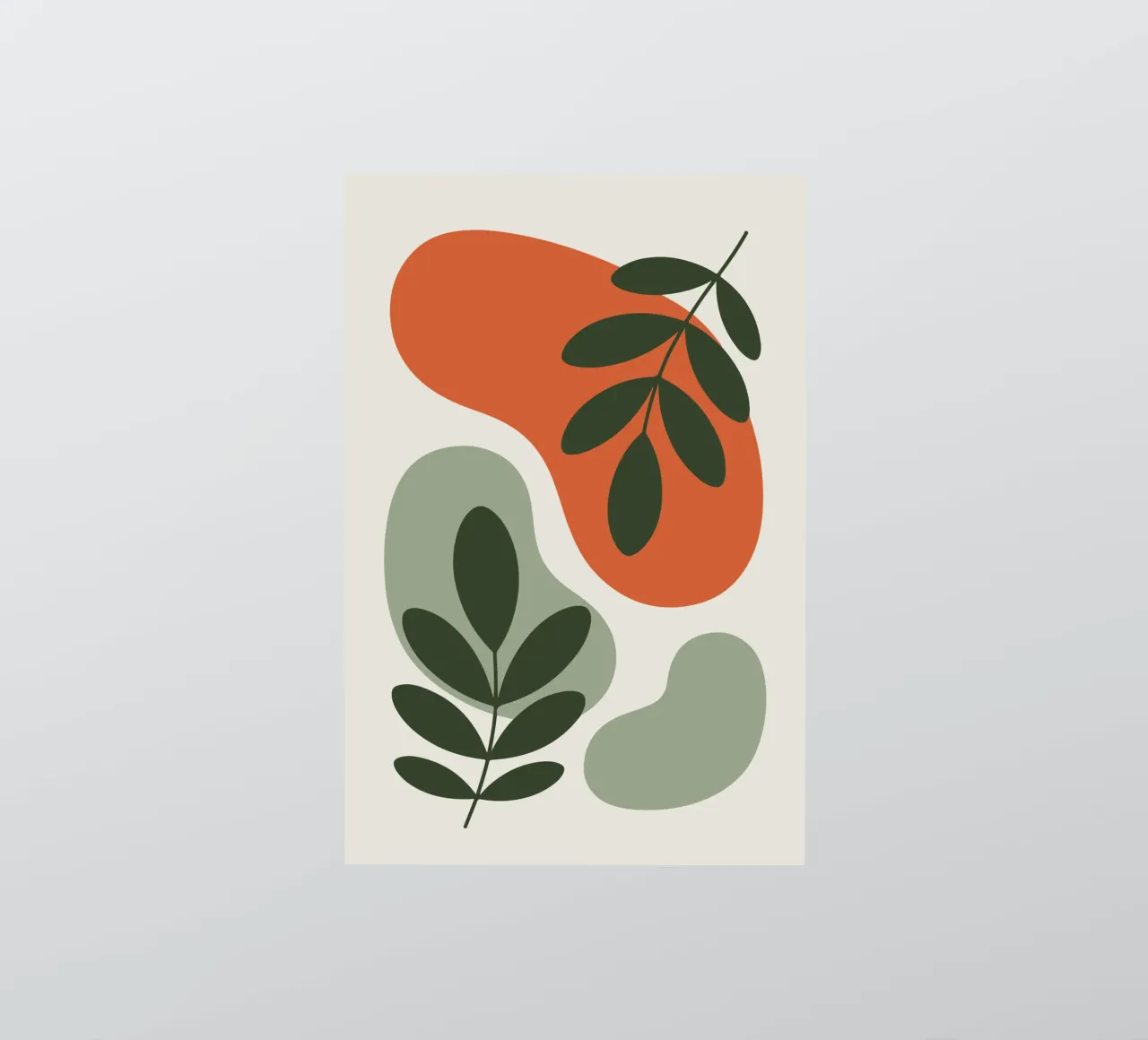 Overlapping Leaves on Organic Blobs adesivo da LisaArtes