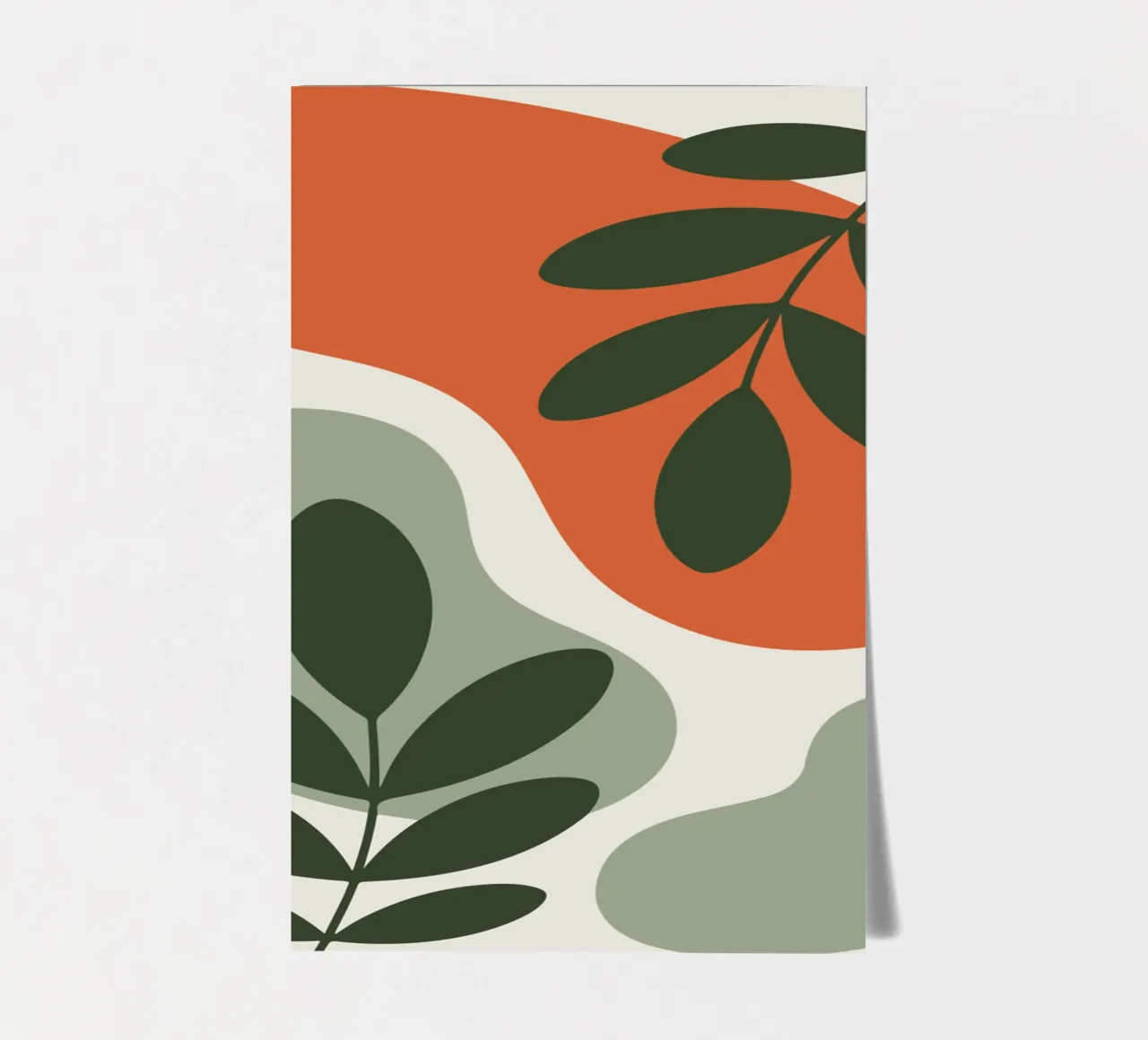 Overlapping Leaves on Organic Blobs Stickerbogen von LisaArtes