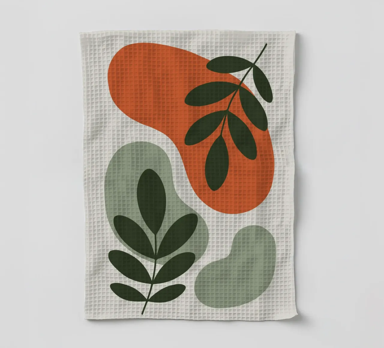 Overlapping Leaves on Organic Blobs torchon de LisaArtes
