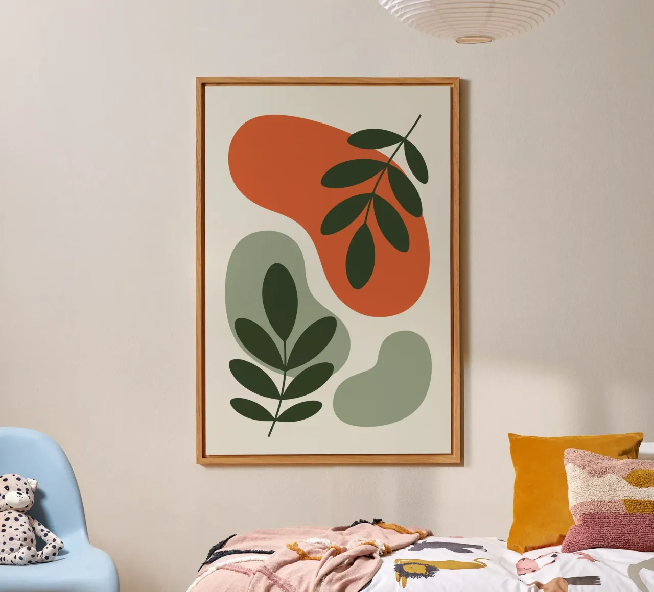 Overlapping Leaves on Organic Blobs pannello forex da LisaArtes