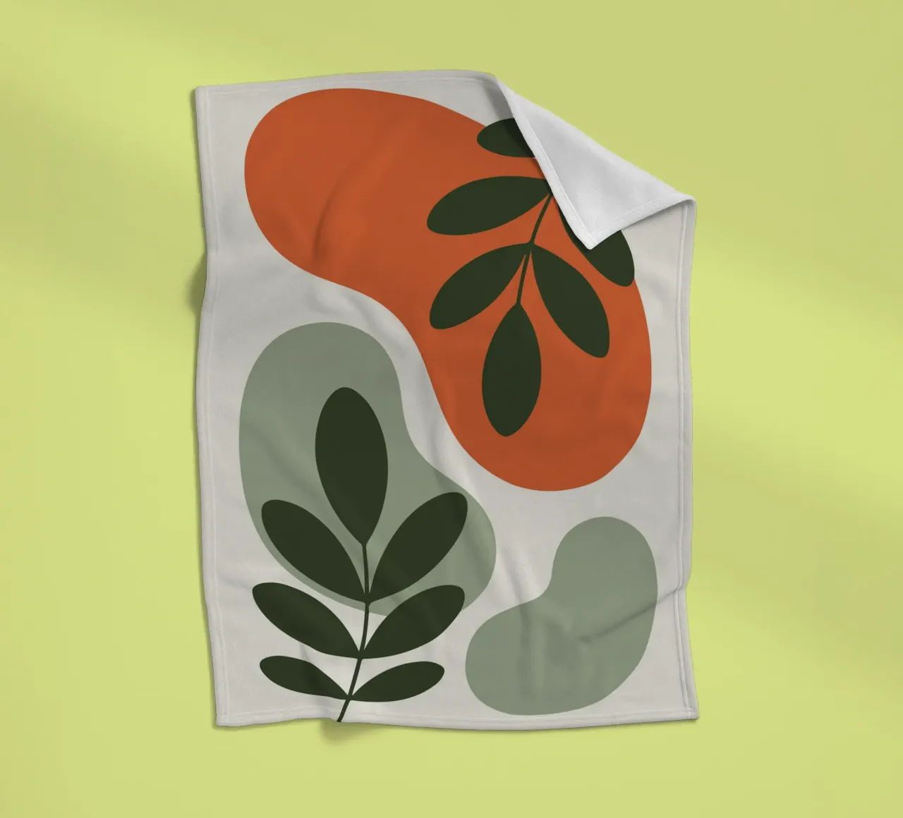 Overlapping Leaves on Organic Blobs coperta in pile da LisaArtes