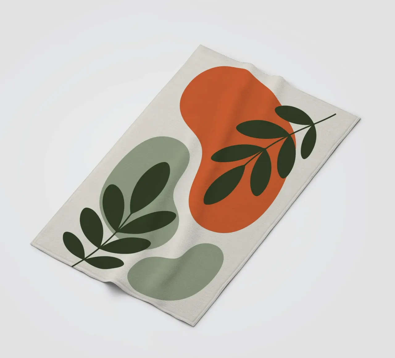 Overlapping Leaves on Organic Blobs coperta in pile da LisaArtes