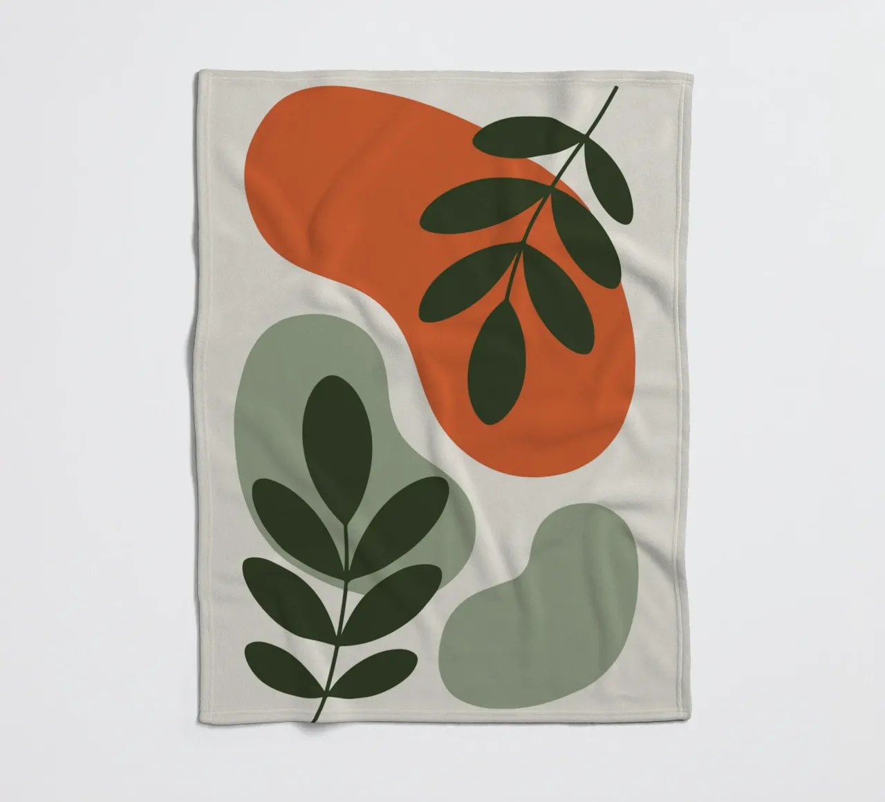 Overlapping Leaves on Organic Blobs coperta in pile da LisaArtes