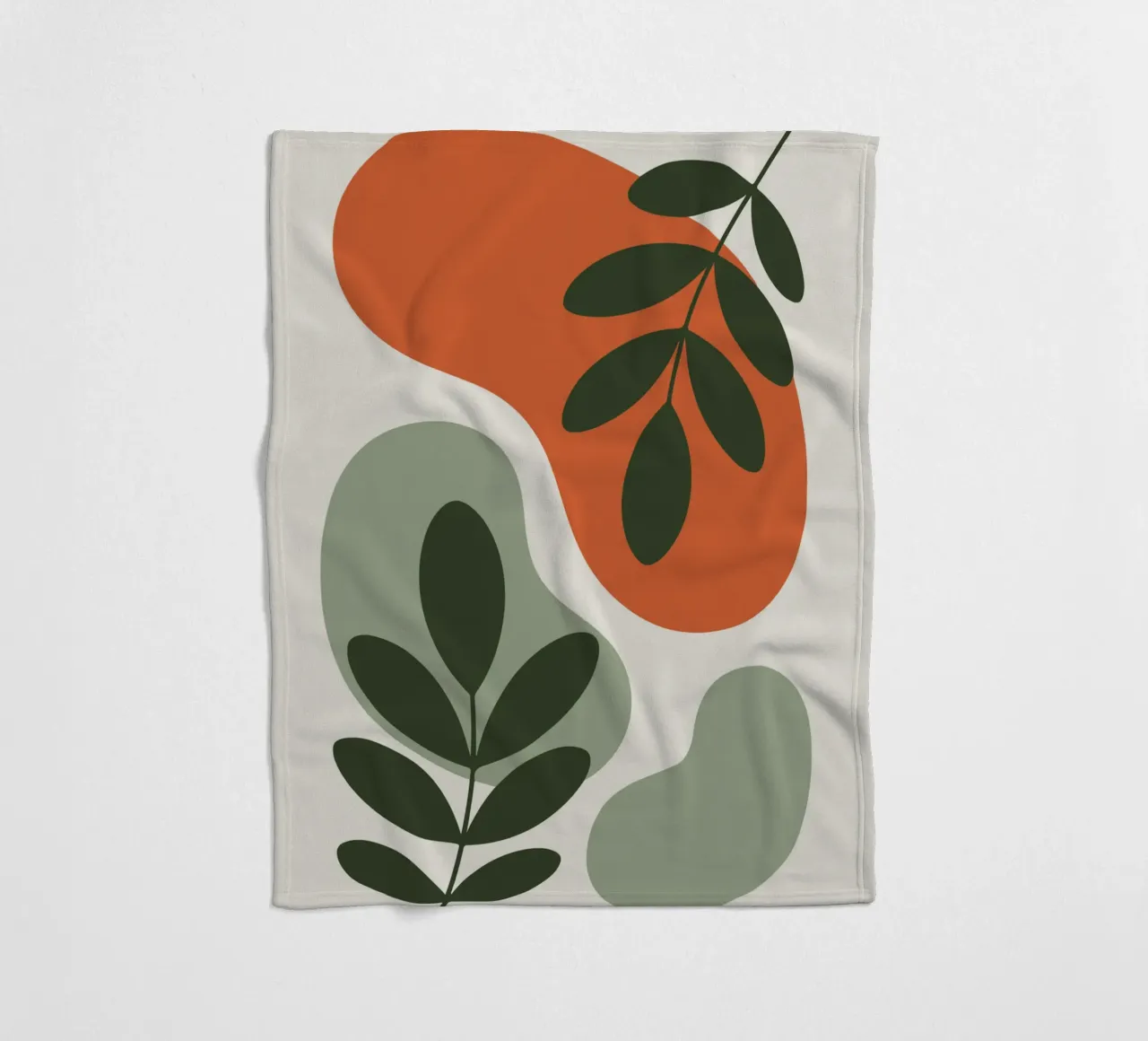 Overlapping Leaves on Organic Blobs coperta in pile da LisaArtes