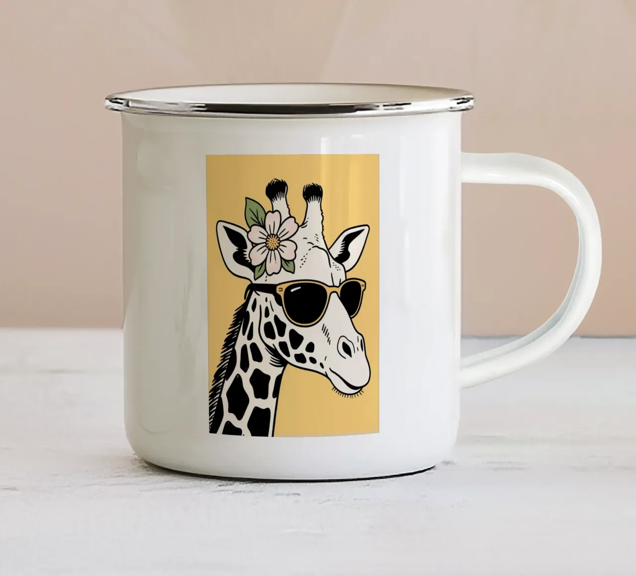 Funny Giraffe tazza in smalto da knowledge