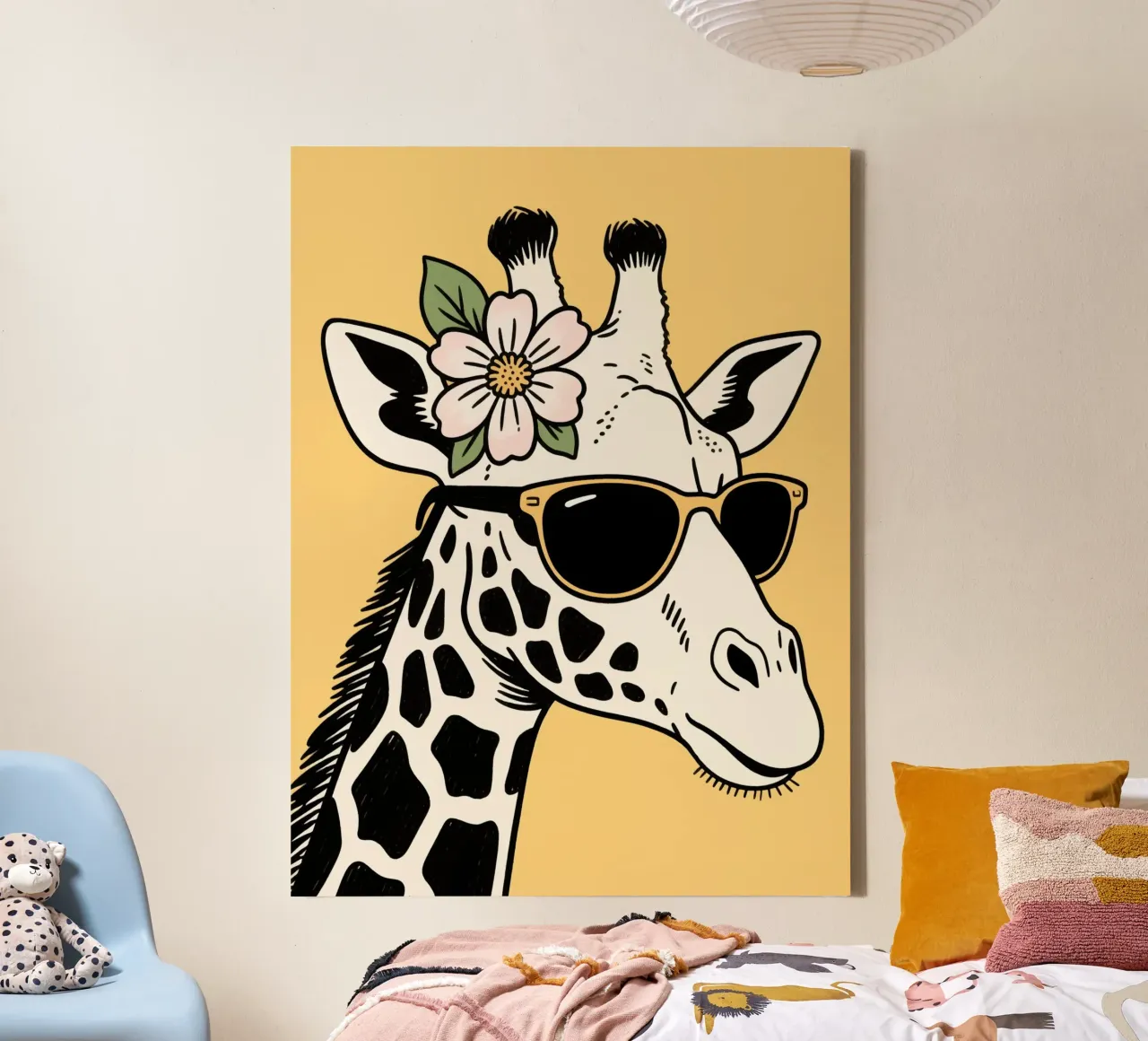Funny Giraffe tela con Cornice a cassetta da knowledge