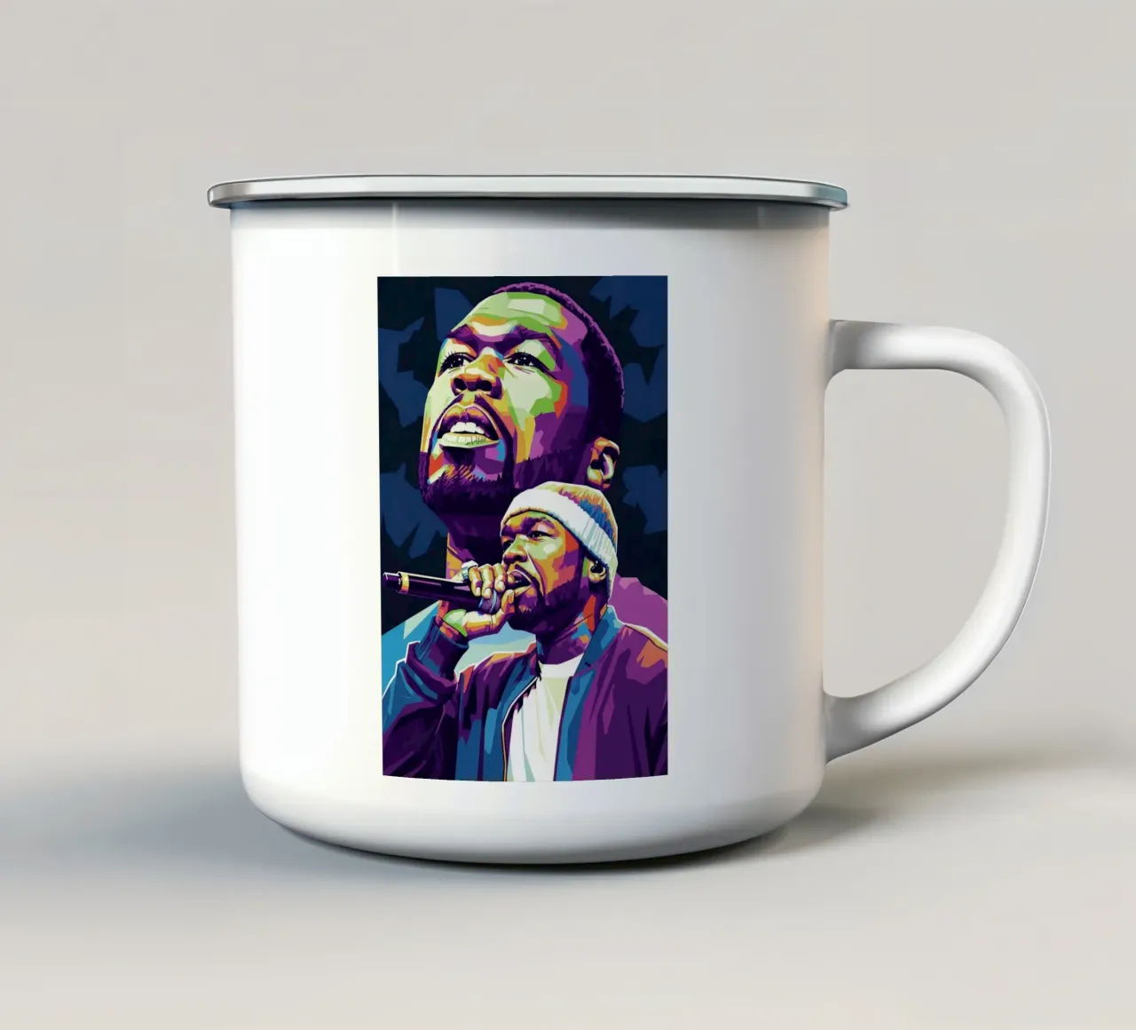 50 Cent questo è il rap tazza in smalto da Hantamrata