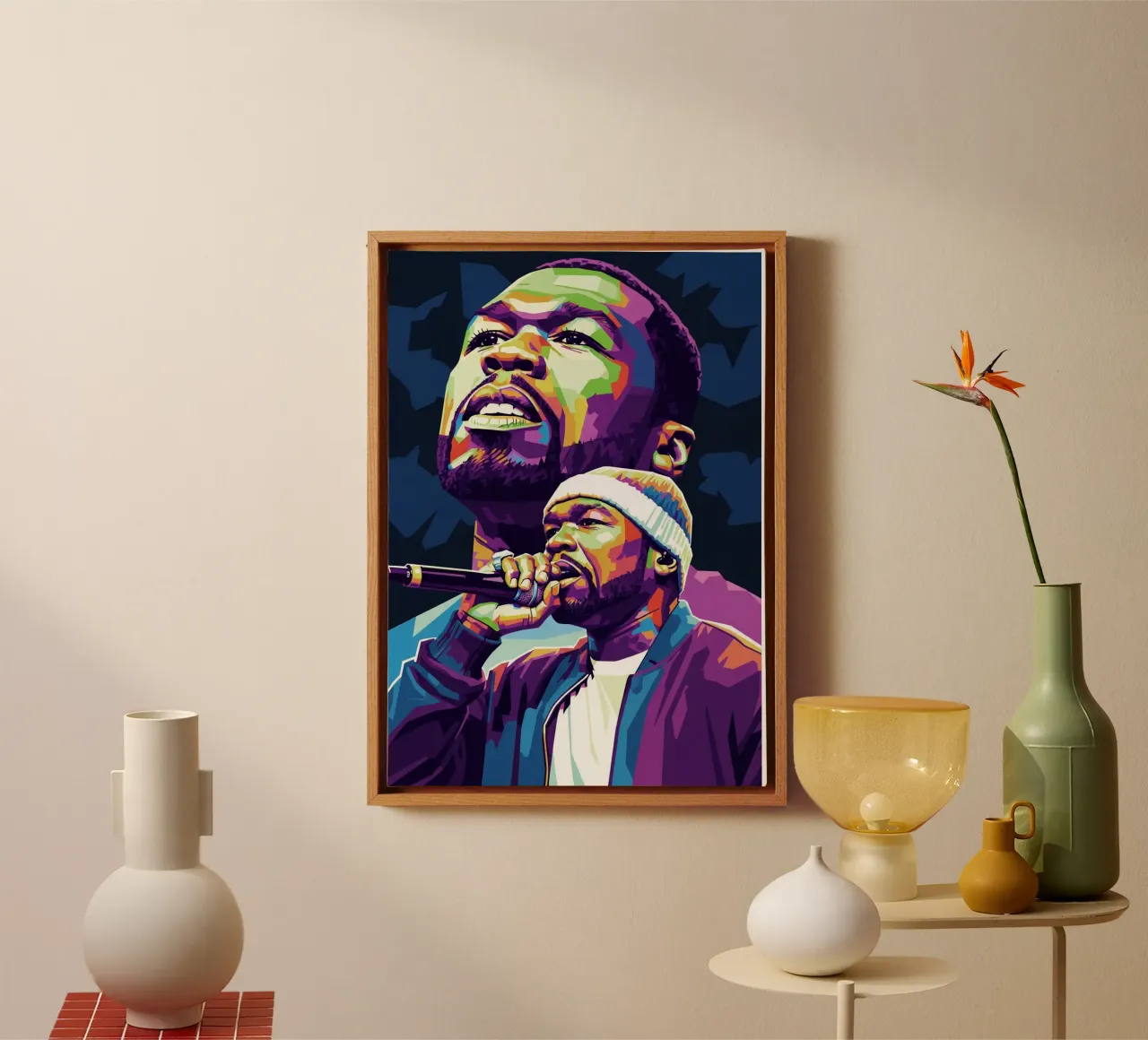 50 Cent this is rap canvas with Floater frame by Hantamrata