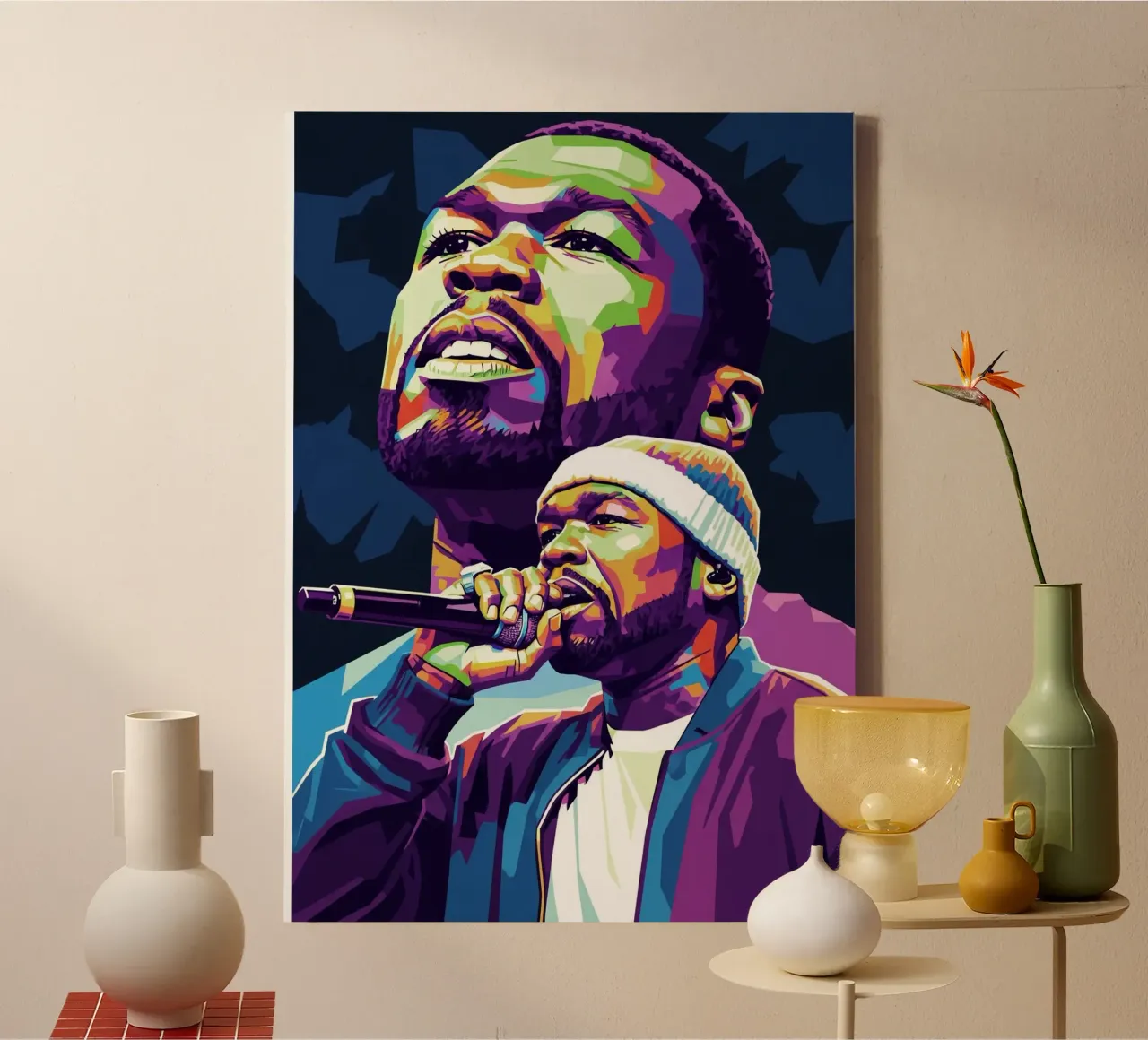 50 Cent this is rap canvas with Floater frame by Hantamrata