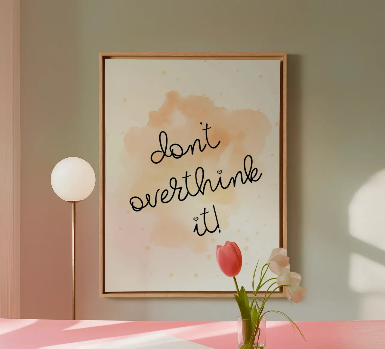 Don't overthink it canvas with Floater frame by PinkCandyWalls