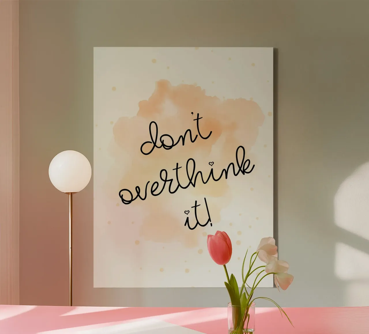 Don't overthink it canvas with Floater frame by PinkCandyWalls