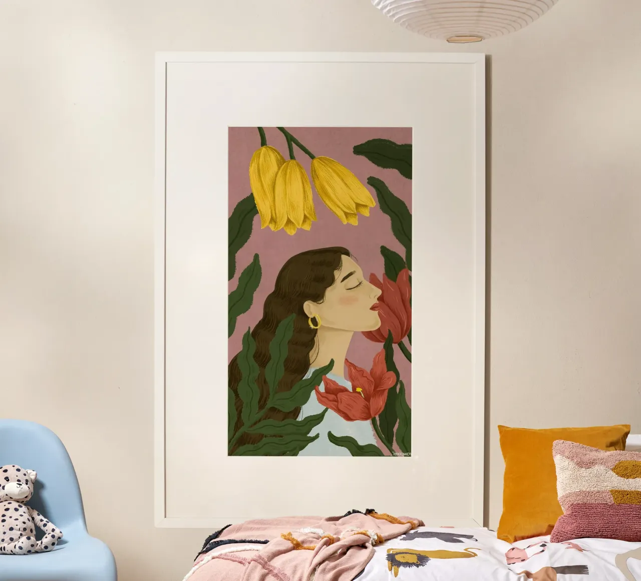 girl chill in flower forest poster da Josum