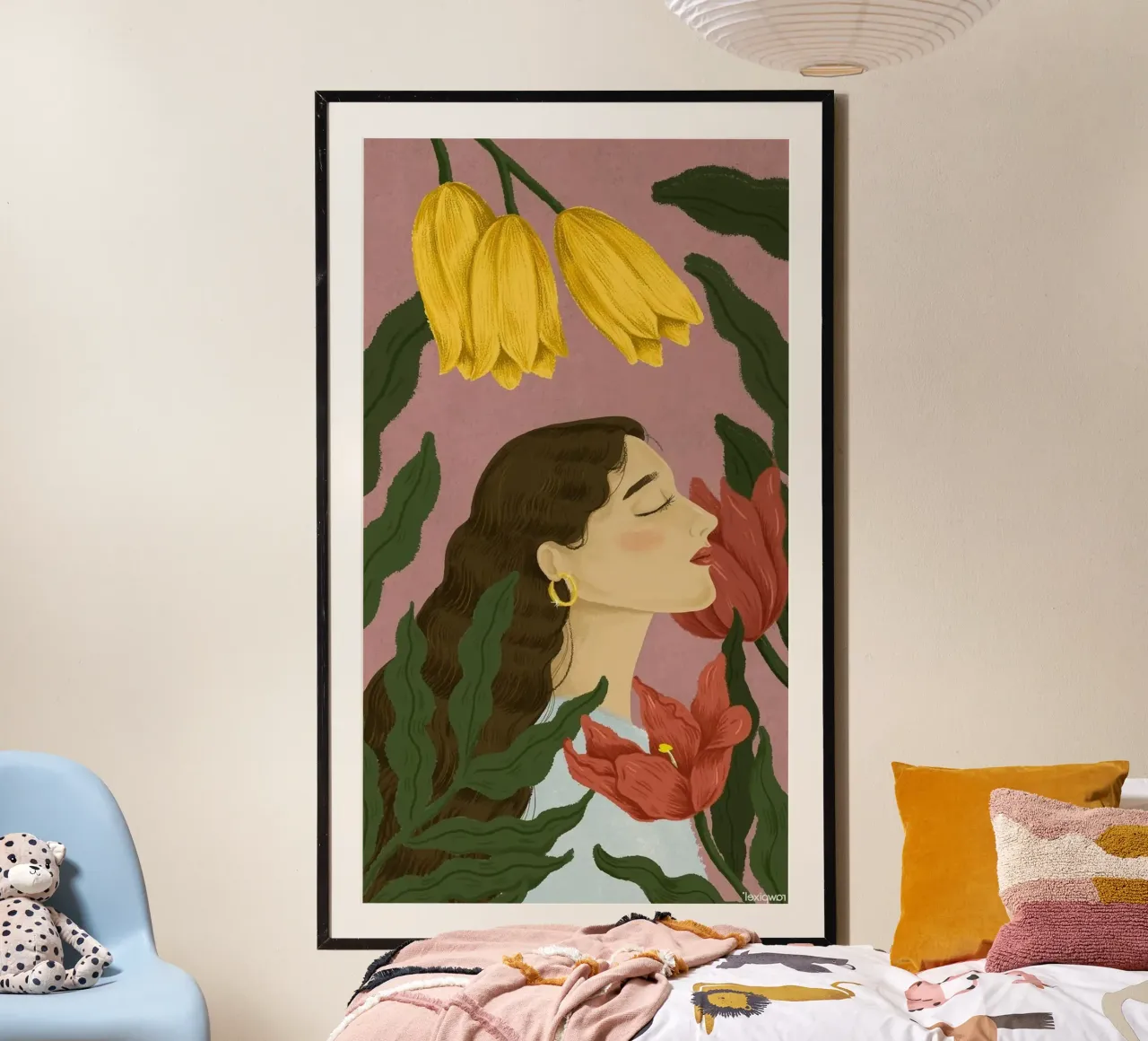 girl chill in flower forest poster da Josum