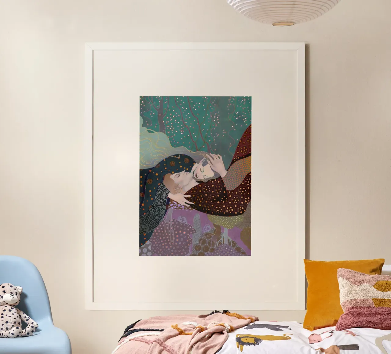 girl and boy hold together poster da comura