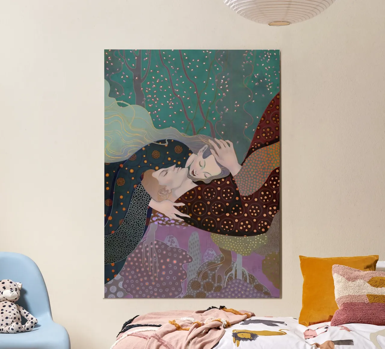 girl and boy hold together poster da comura