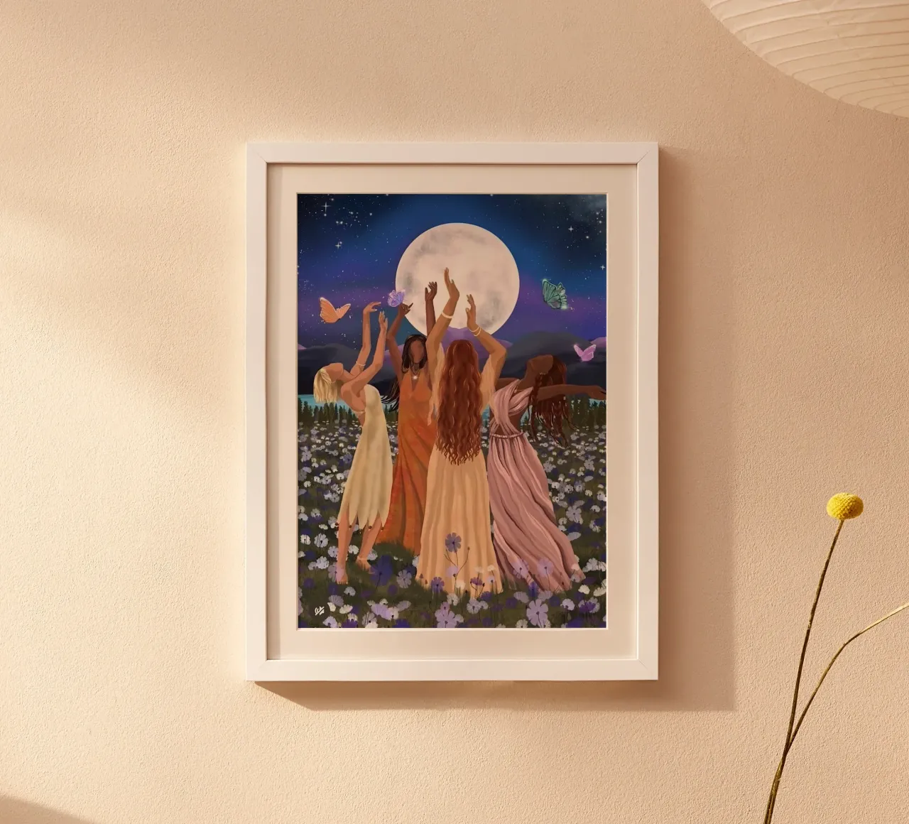 dancing in the moonlight poster con telaio in legno da Josum