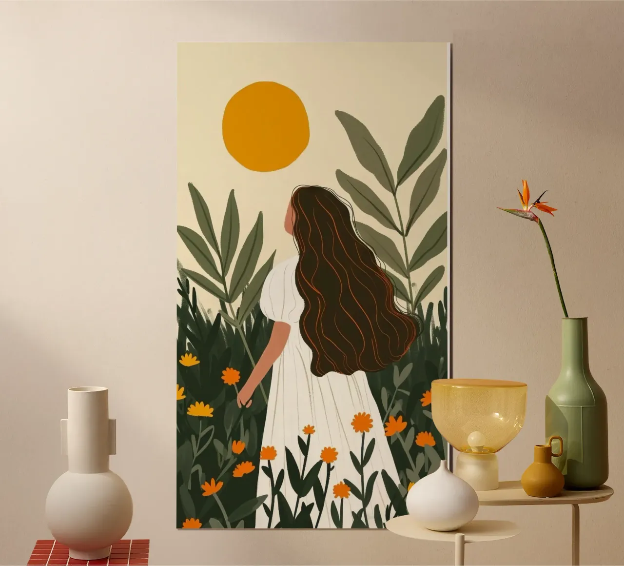 girl playing in the forest poster da comura