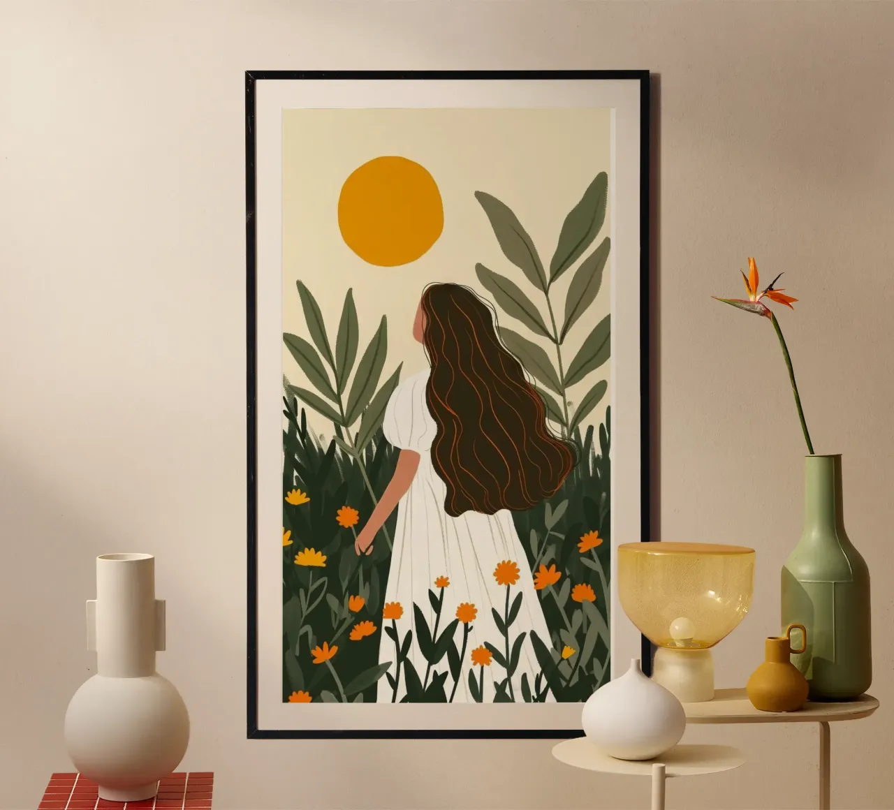 girl playing in the forest poster da comura