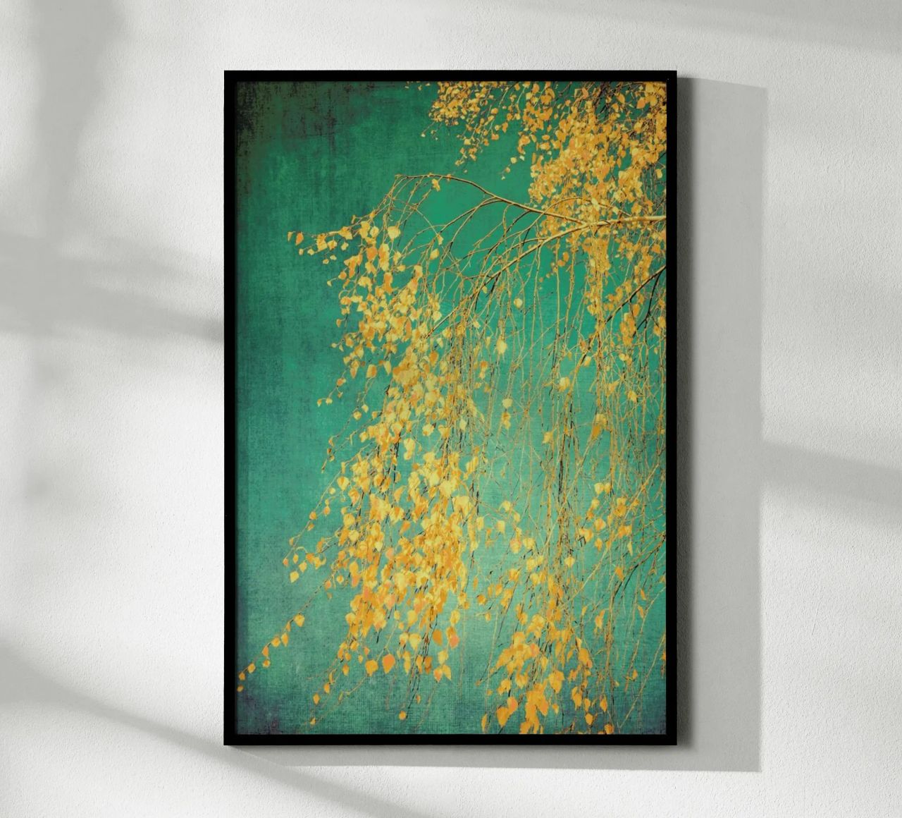 Birch Tree - Flüstern von Gelb Smaragdgrün Poster von Ingrid Beddoes