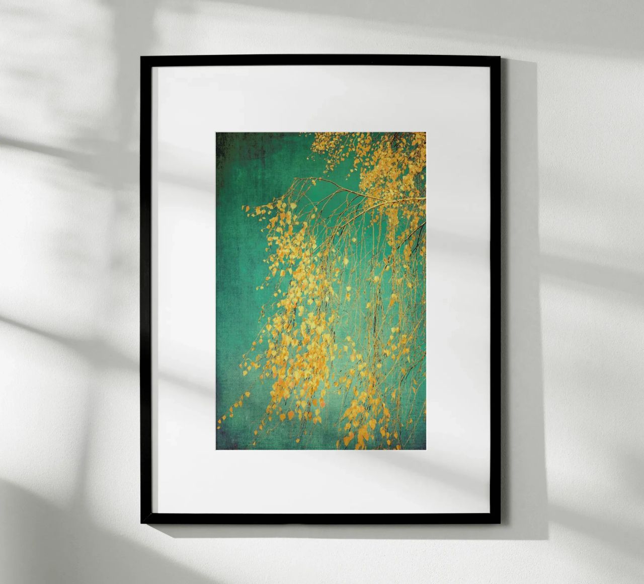 Birch Tree - Flüstern von Gelb Smaragdgrün Poster von Ingrid Beddoes