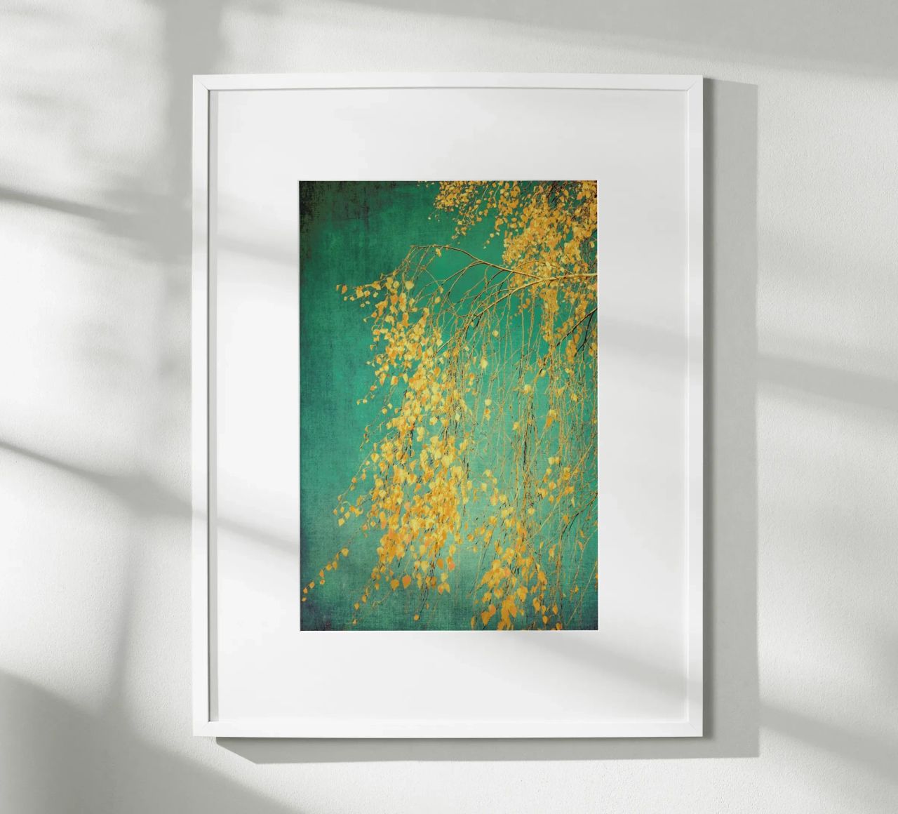 Birch Tree - Flüstern von Gelb Smaragdgrün Poster von Ingrid Beddoes