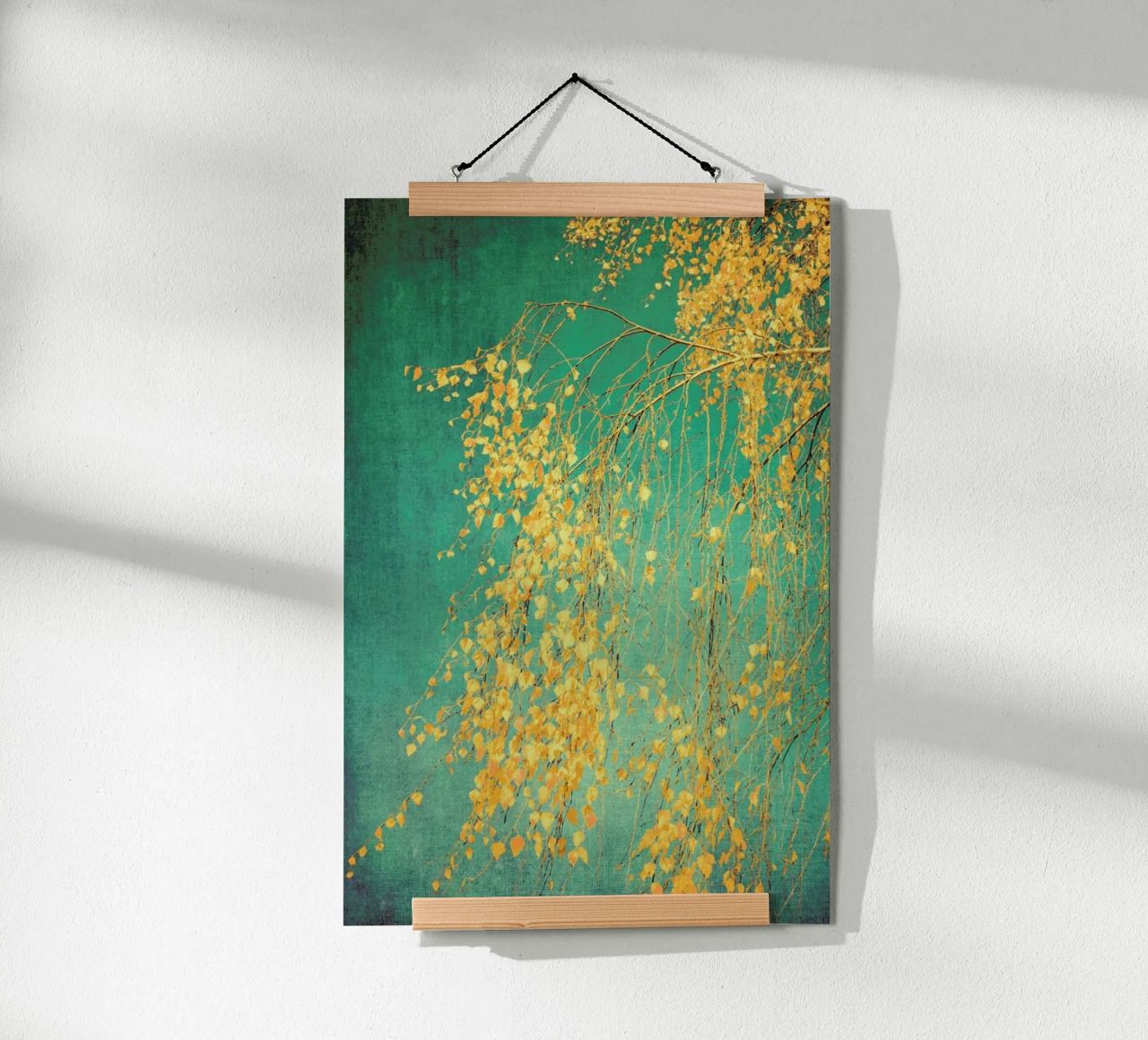 Birch Tree - Flüstern von Gelb Smaragdgrün Poster von Ingrid Beddoes