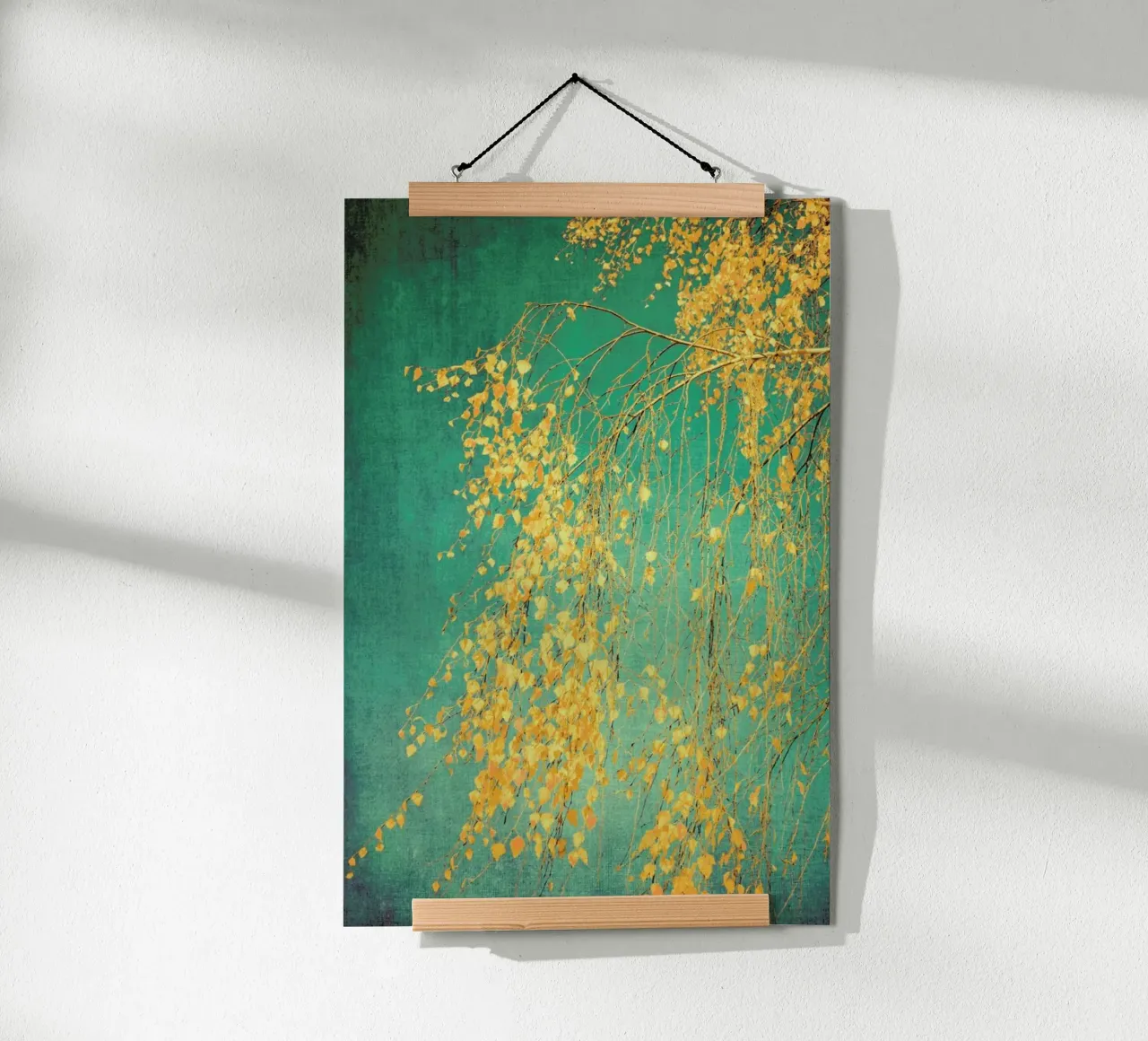 Bouleau - Chuchotements de jaune vert émeraude poster de Ingrid Beddoes