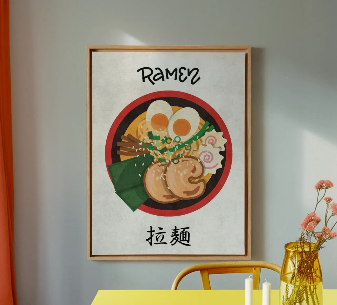Ramen tela con Cornice a cassetta da PinkCandyWalls