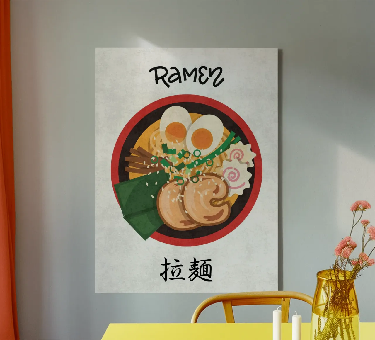 Ramen tela con Cornice a cassetta da PinkCandyWalls