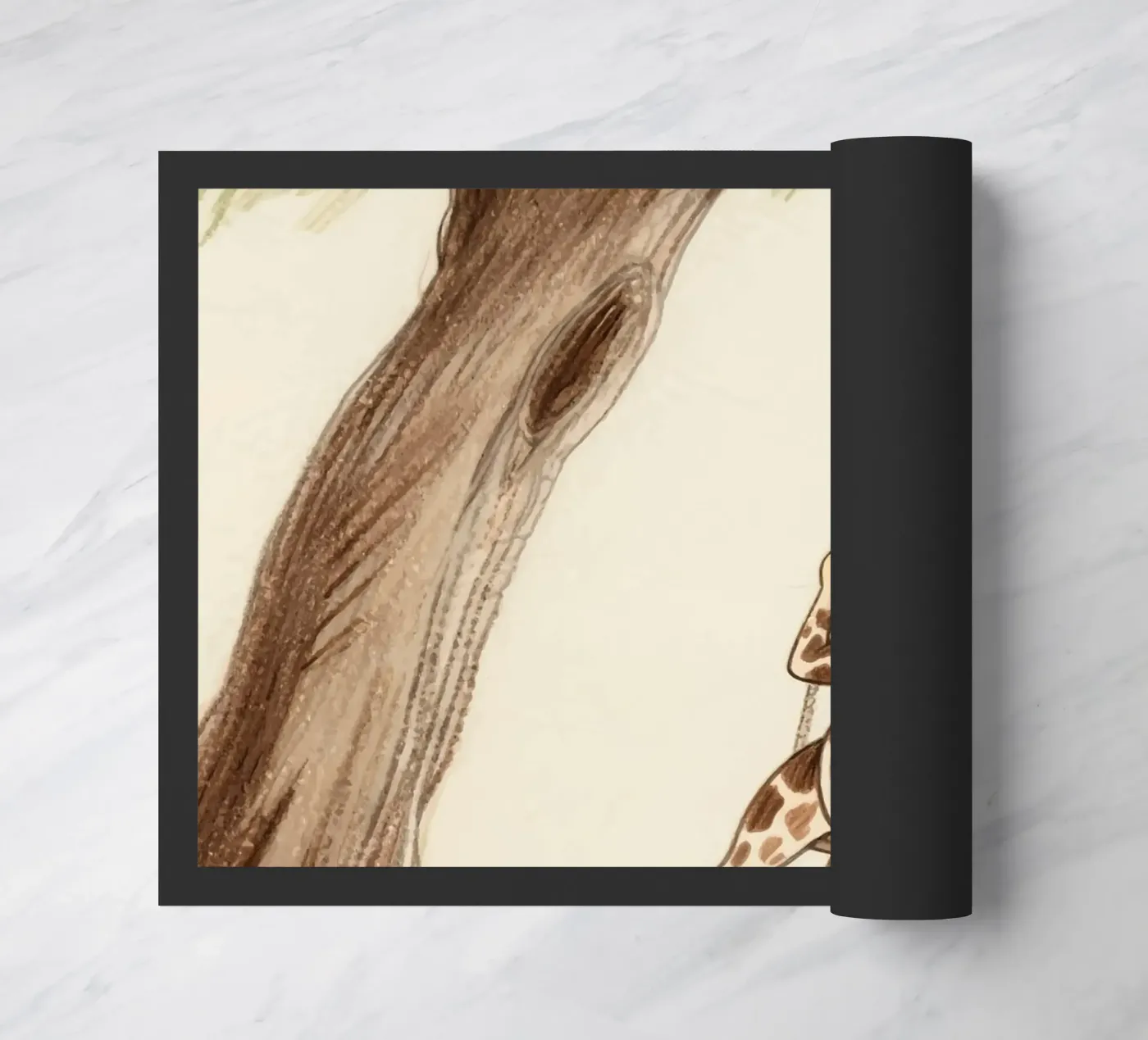 Playing Giraffe doormat by knowledge