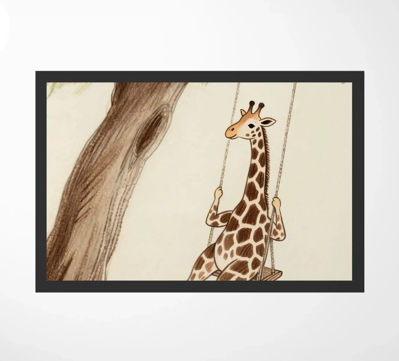 Playing Giraffe doormat by knowledge