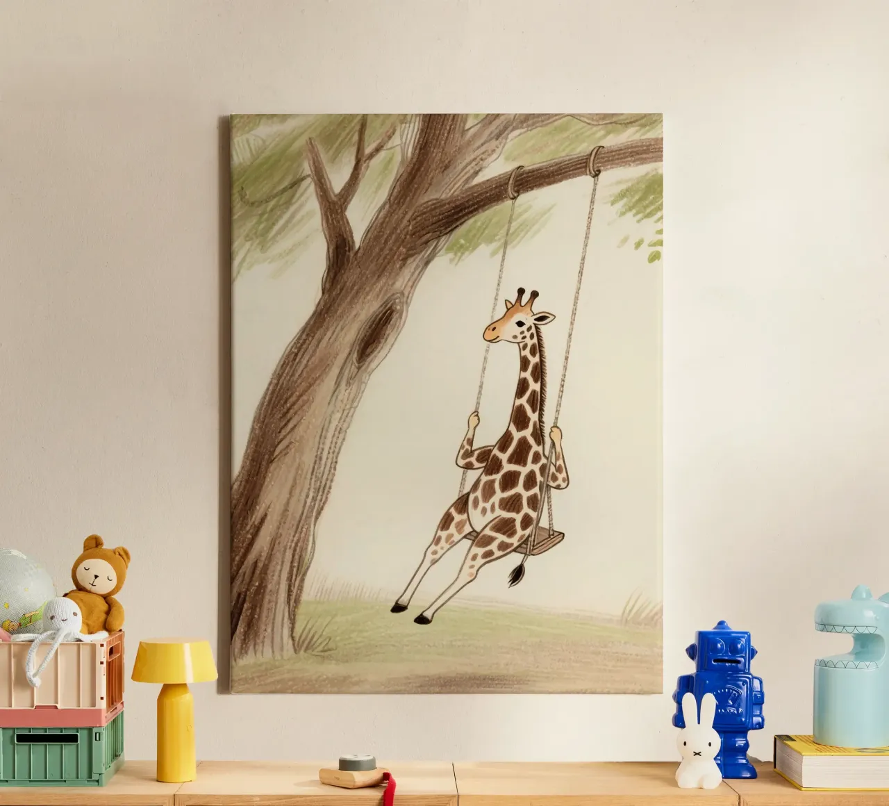 Playing Giraffe canvas with Floater frame by knowledge