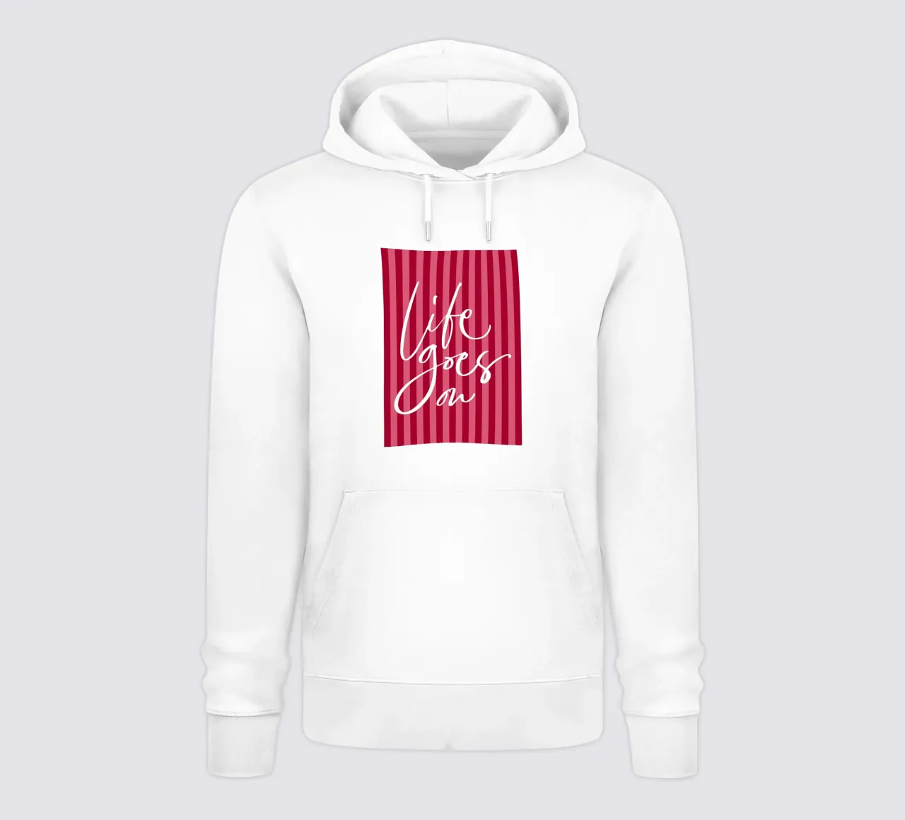 Citazione positiva con design a strisce rosa e rosse felpa con cappuccio da The Art Club